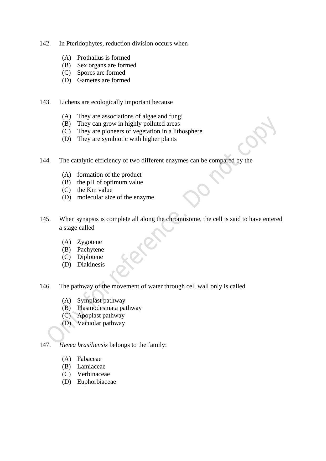 CUSAT CAT 2021 Microbiology Question Paper - Page 25