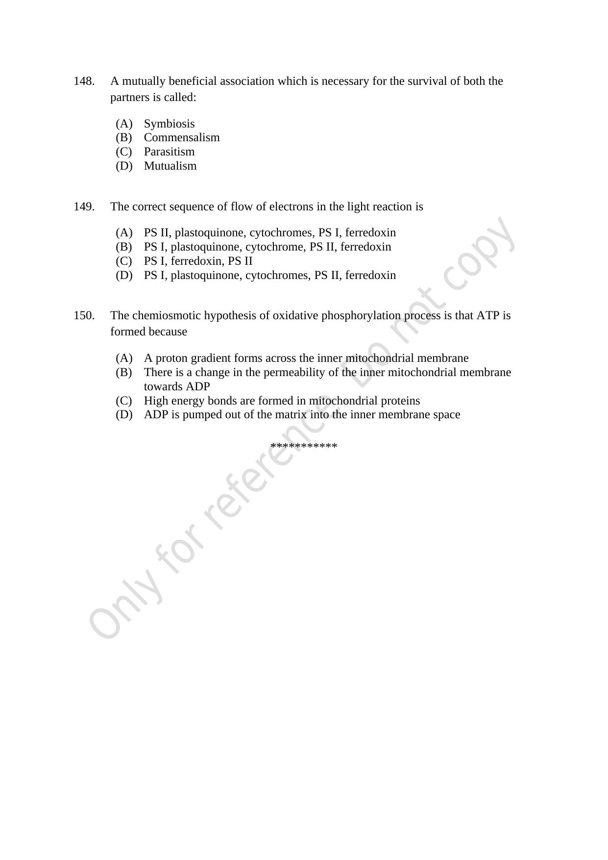 CUSAT CAT 2021 Microbiology Question Paper - Page 26