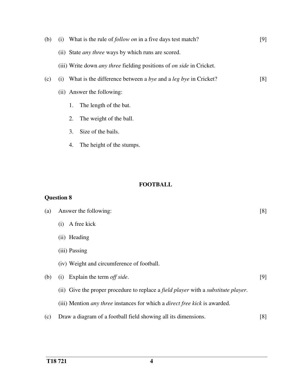 ICSE Class 10 Physical Education 2018 Question Paper - Page 4