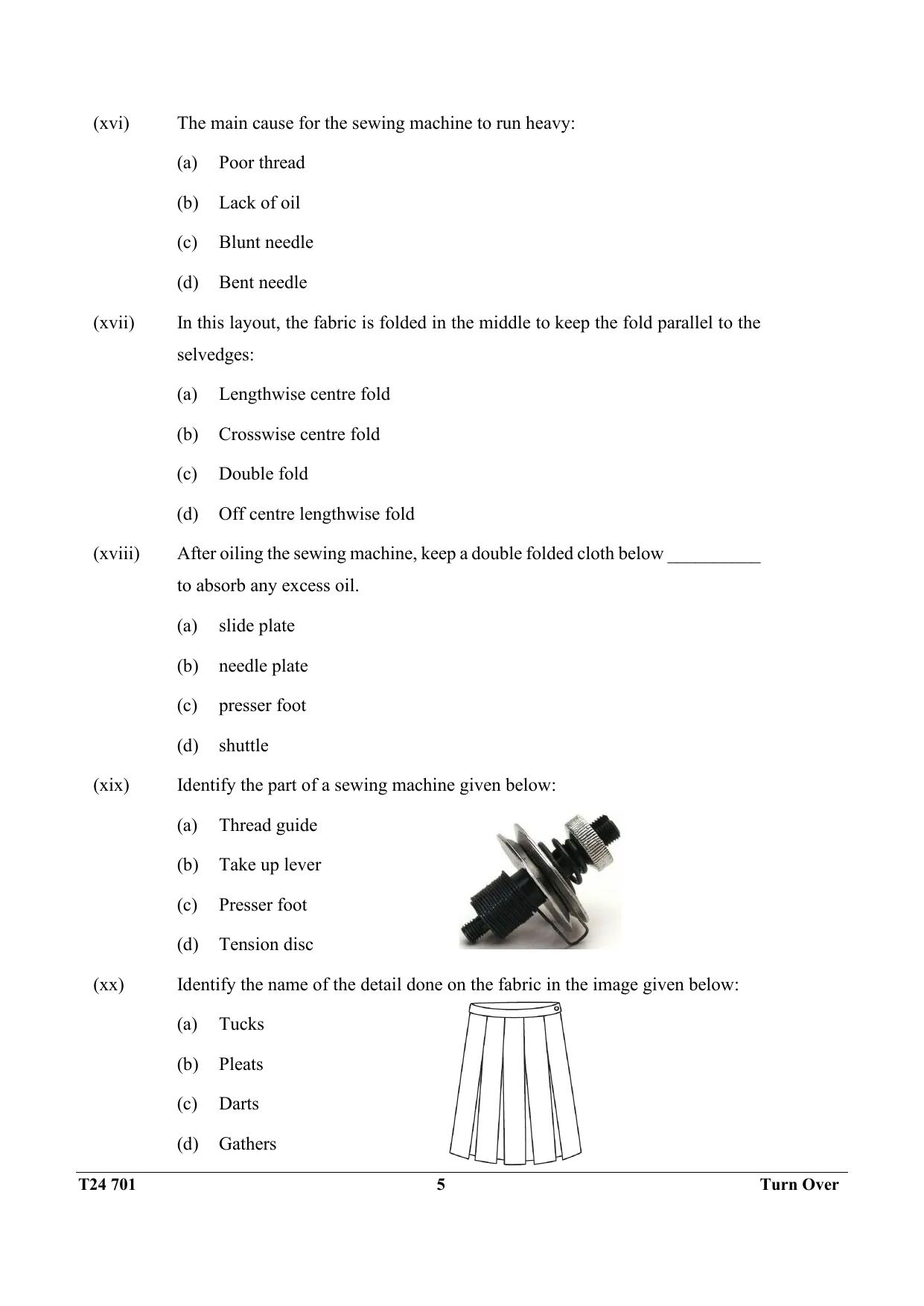 ICSE Class 10 Fashion Designing 2024 Question Paper - Page 5