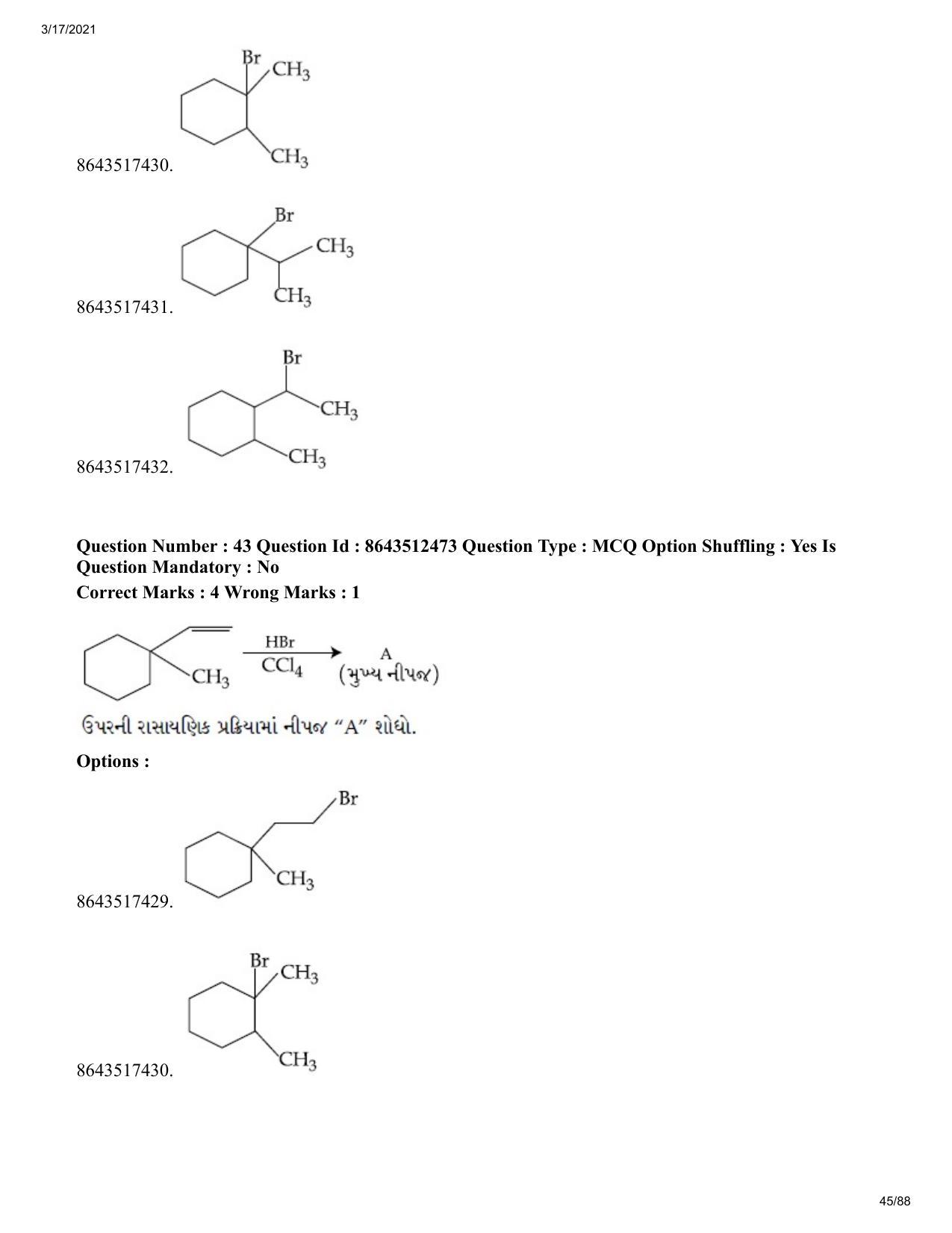 JEE Mains 2021: BTech EG (Shift 1) 17-03-2021 Question Paper - Page 45