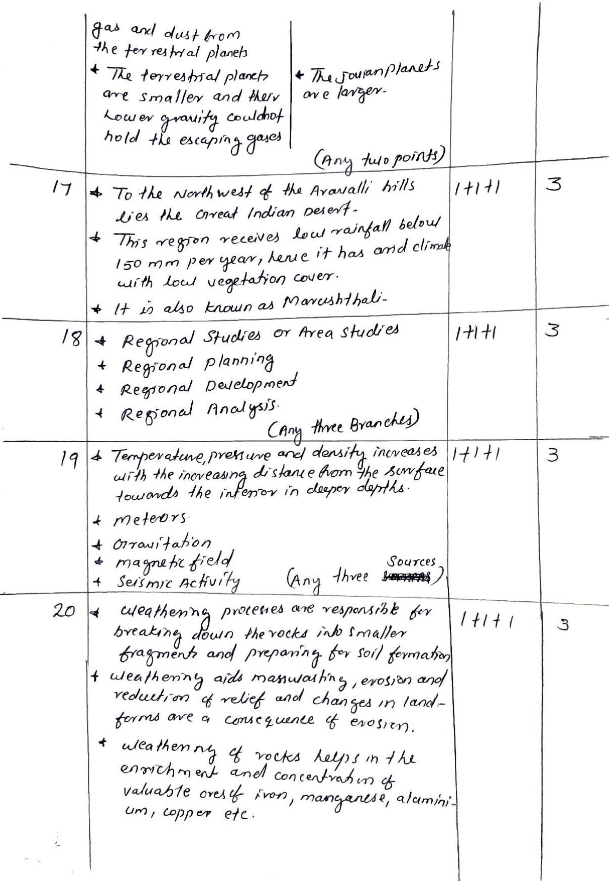 Kerala Plus One 2021 Geography Answer Key - Page 3