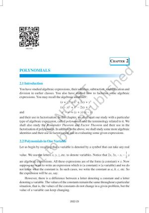 NCERT Book for Class 9 Maths Chapter 2 Polynomials