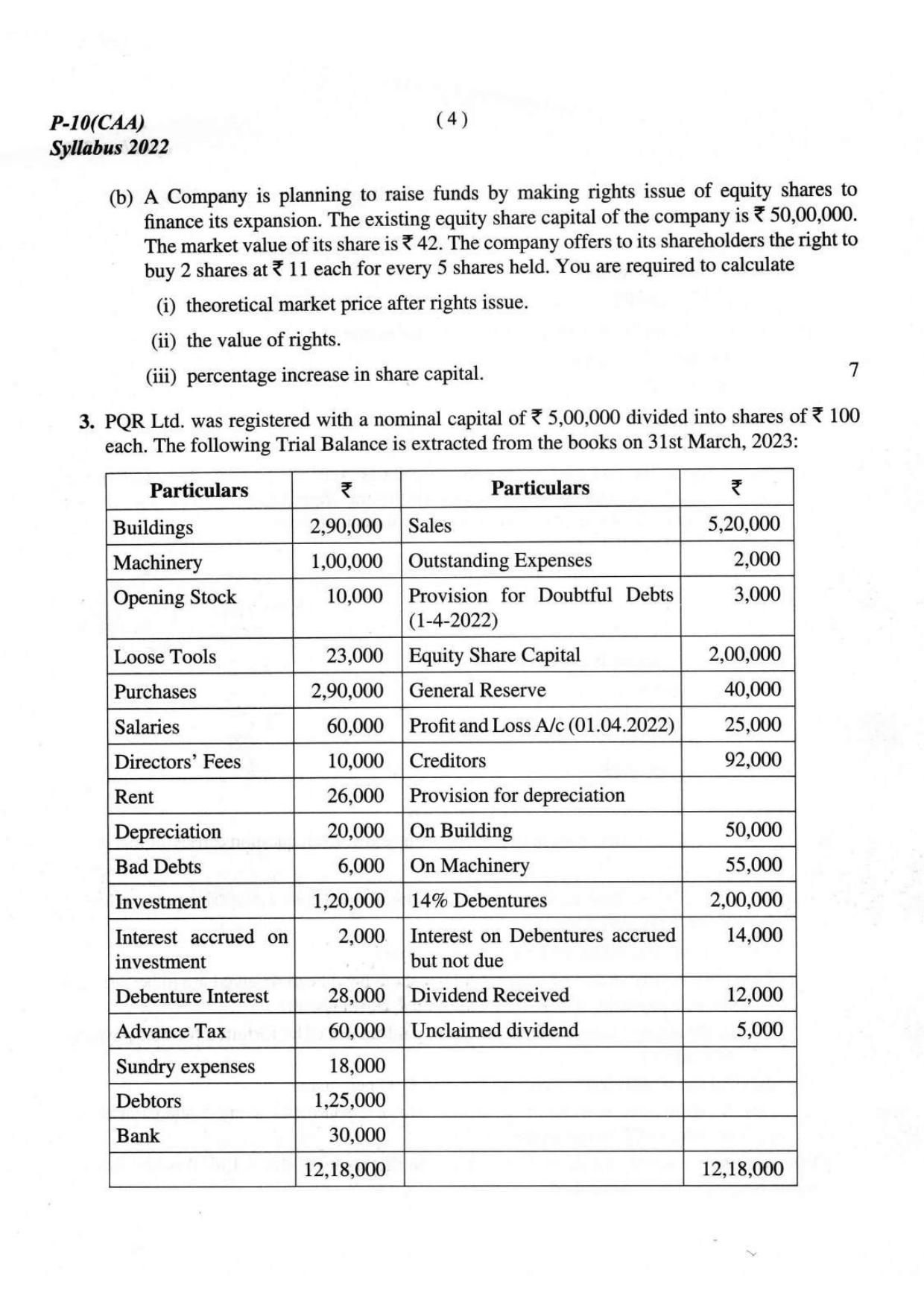 ICMAI Intermediate December 2023 Question Paper - Corporate Accounting And Auditing - Page 4