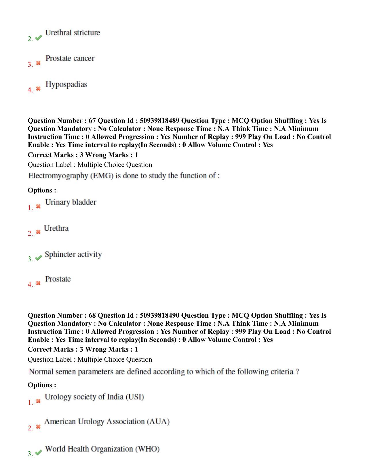 BHU RET Urology 2020 Question Paper - Page 40