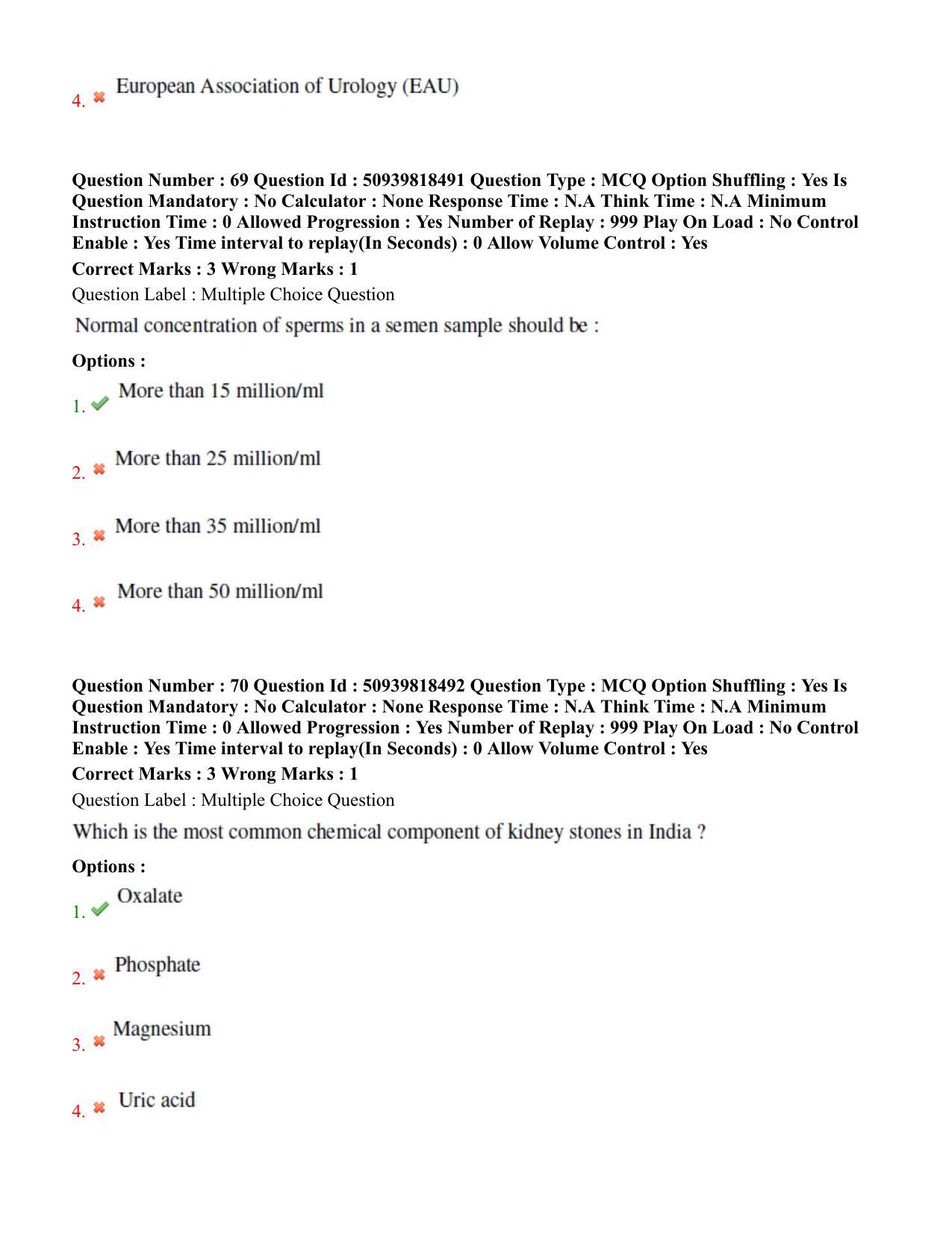 BHU RET Urology 2020 Question Paper - Page 41
