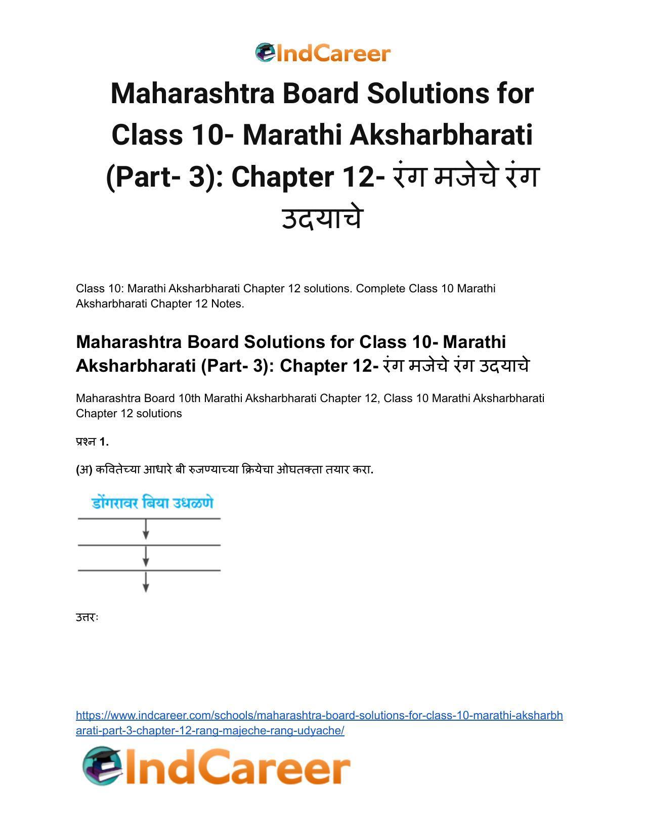 Maharashtra Board Solutions for Class 10- Marathi Aksharbharati (Part- 3): Chapter 12- रंग मजेचे रंग उदयाचे - Page 2
