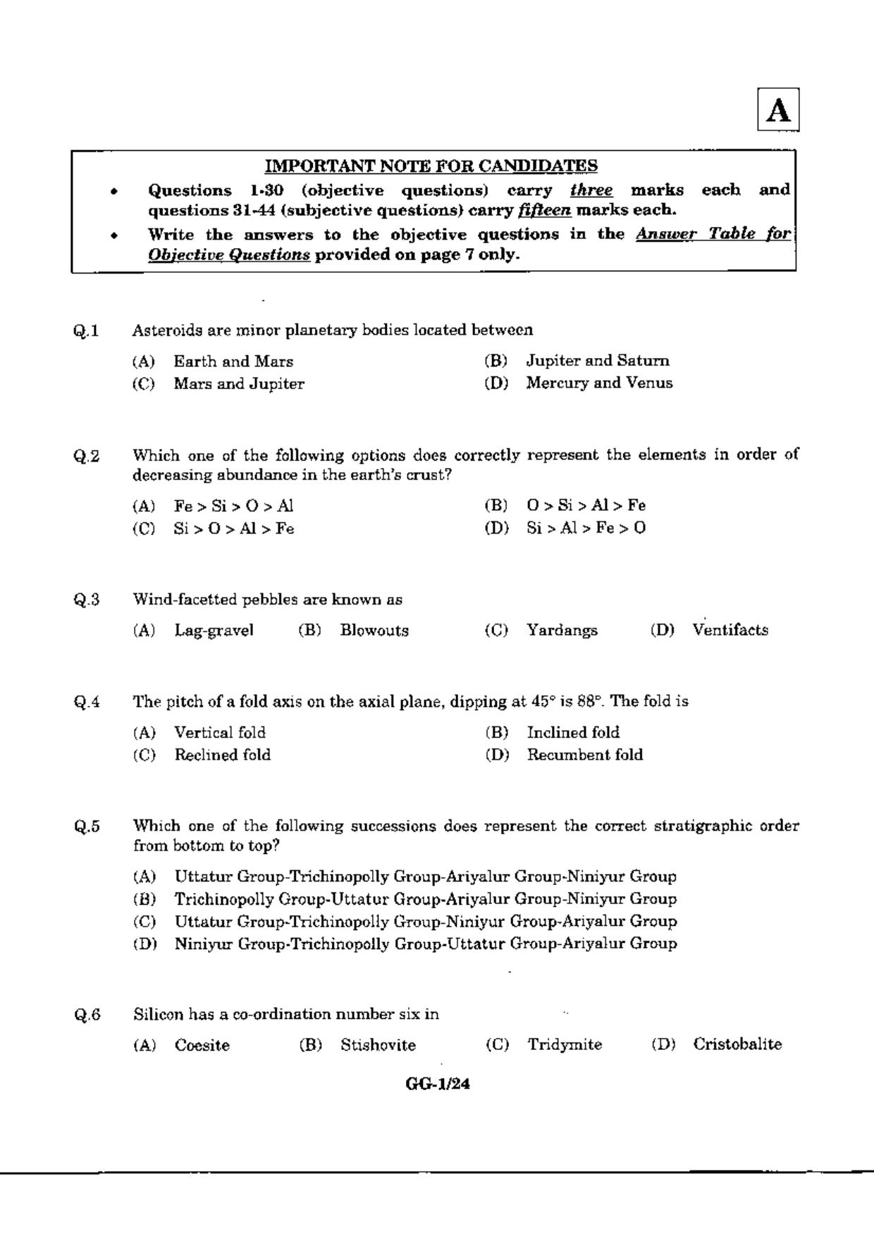 JAM 2010: GG Question Paper - Page 3