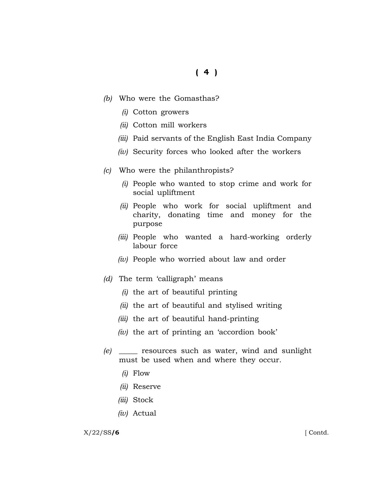 Meghalaya Board (MBOSE) Class 10 SOCIAL SCIENCE (X_22_SS) 2022 Question Paper - Page 4