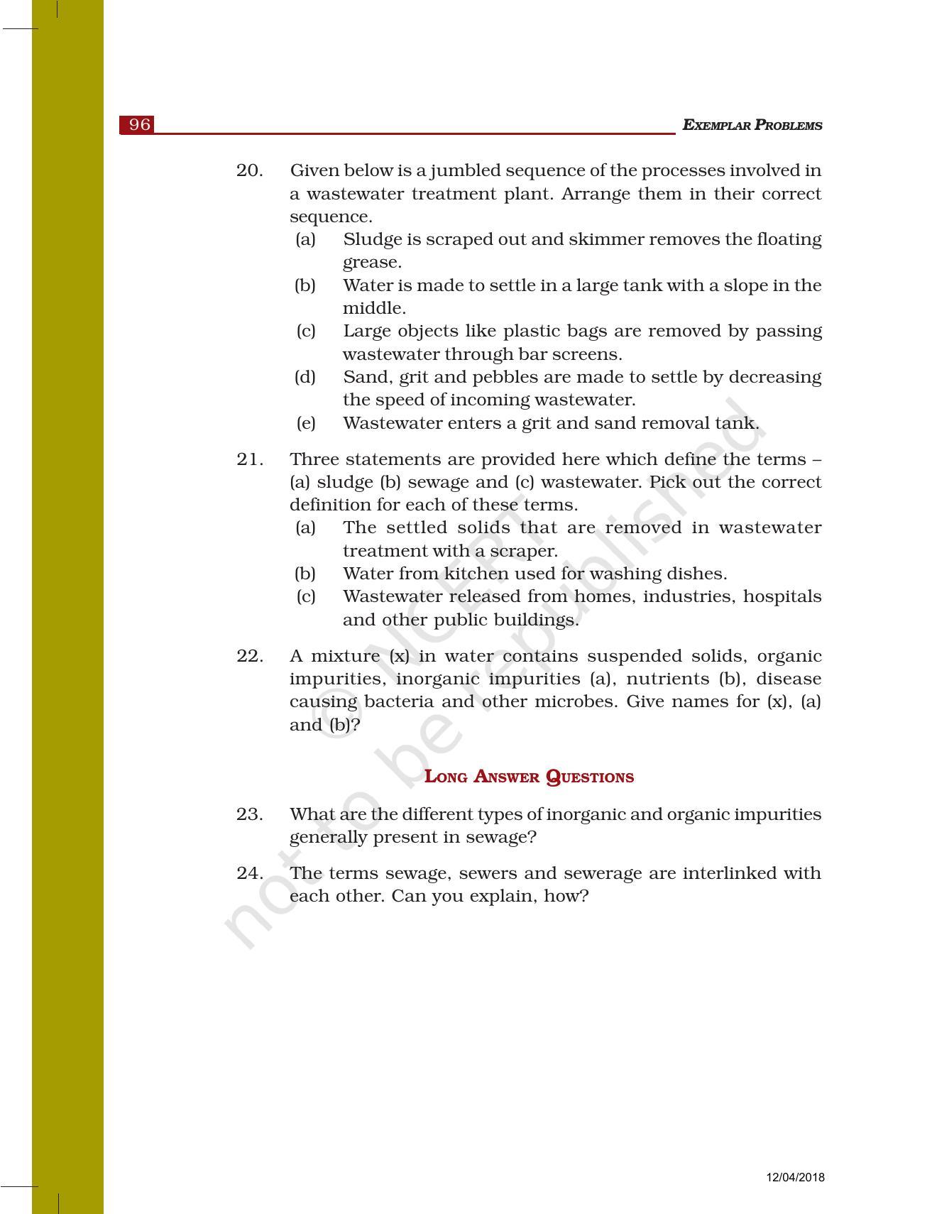 NCERT Exemplar Book for Class 7 Science: Chapter 18-Wastewater Story - Page 4