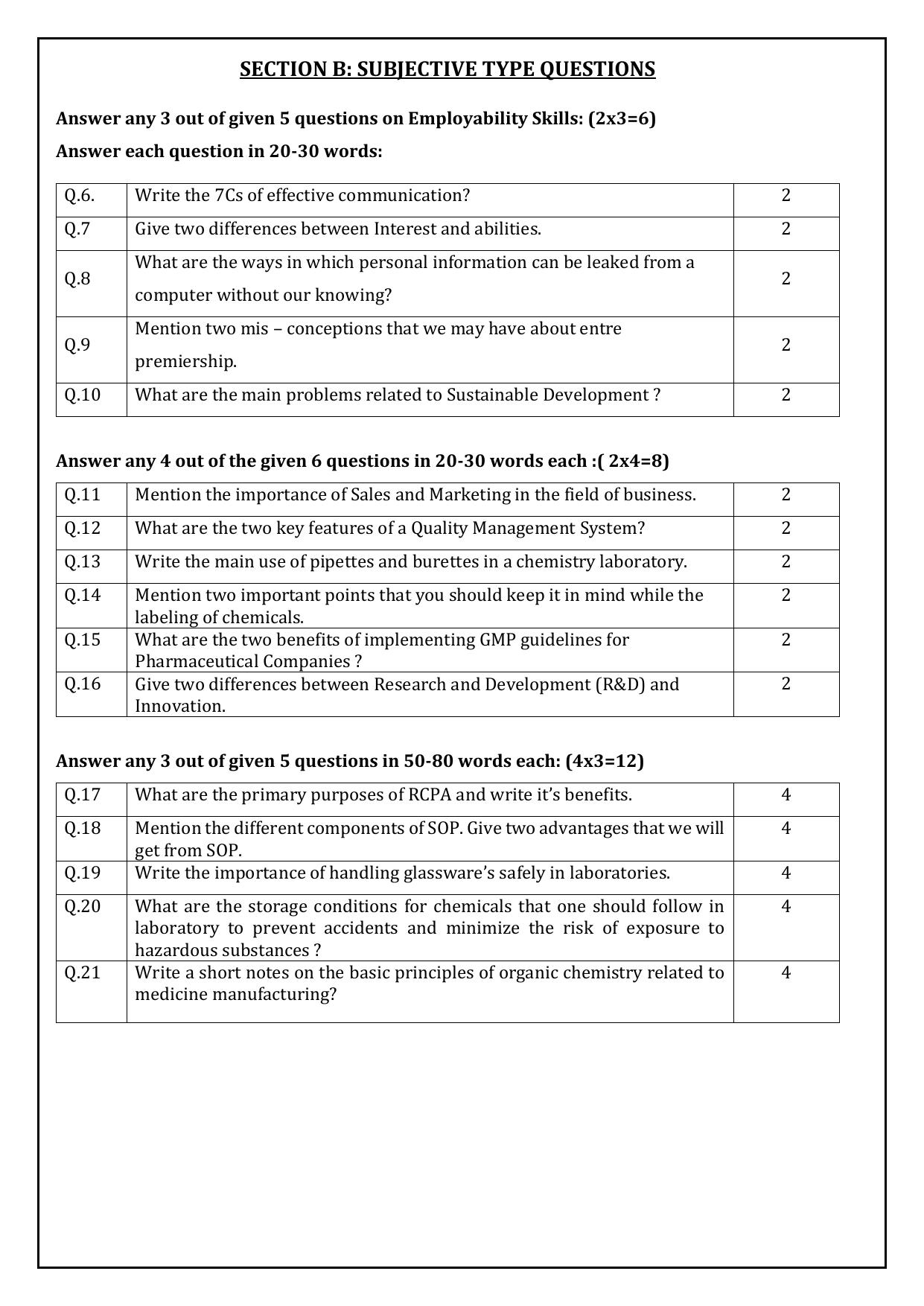 CBSE Class 10 Biotechnology Sample Paper 2025 - Page 6