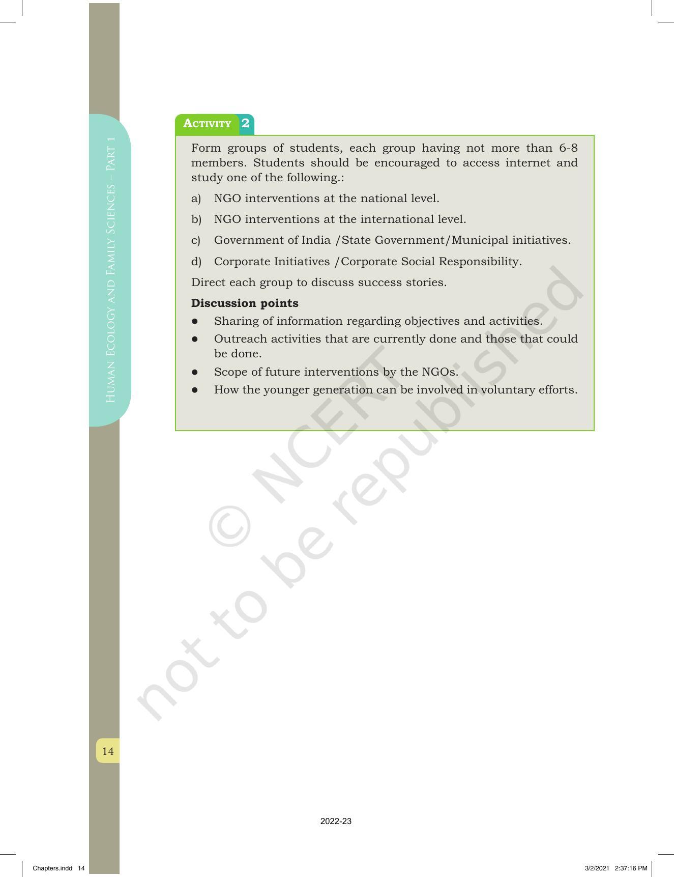 NCERT Book for Class 12 Home Science (Part -I) Chapter 1 Work, Livelihood, and Career - Page 14