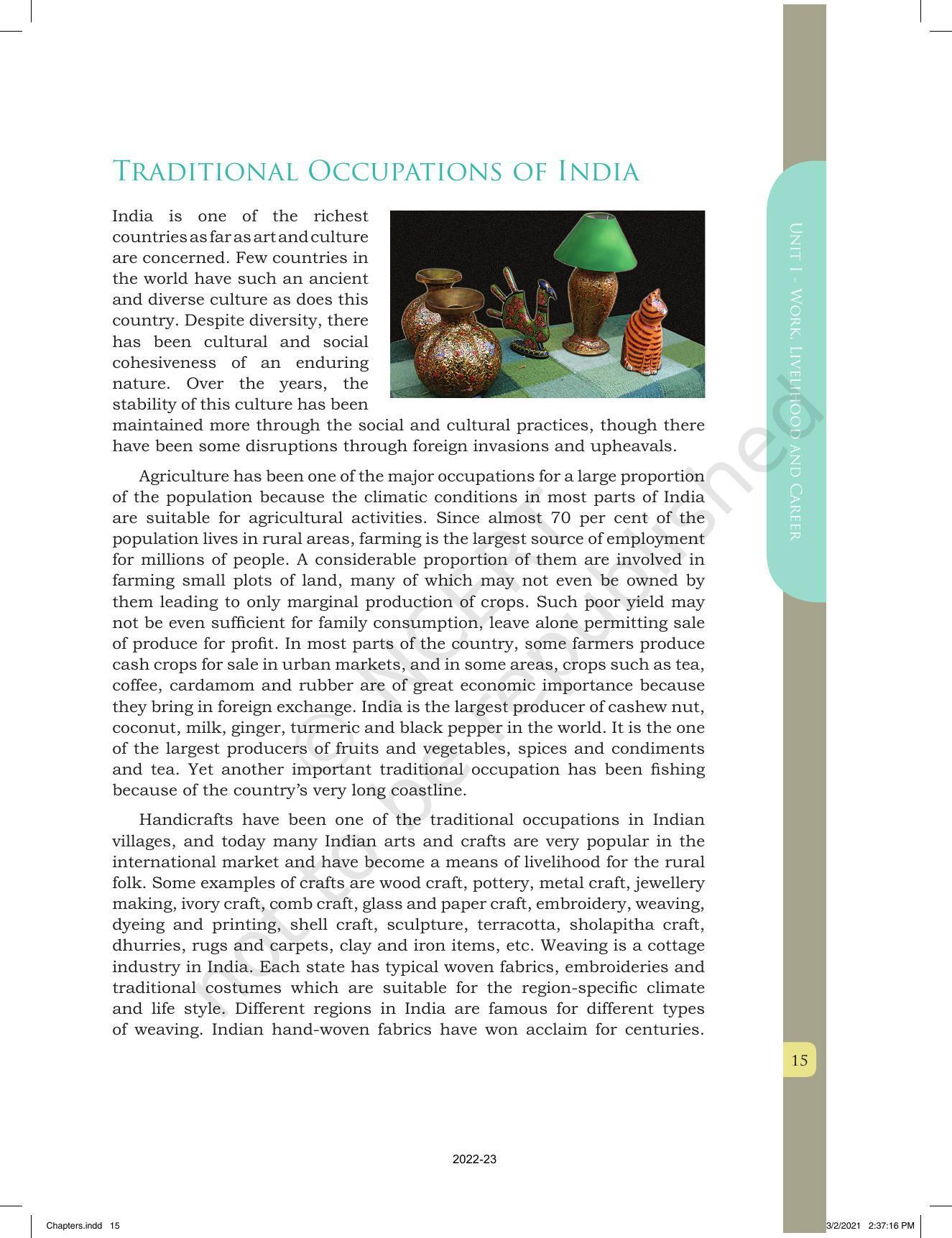NCERT Book for Class 12 Home Science (Part -I) Chapter 1 Work, Livelihood, and Career - Page 15
