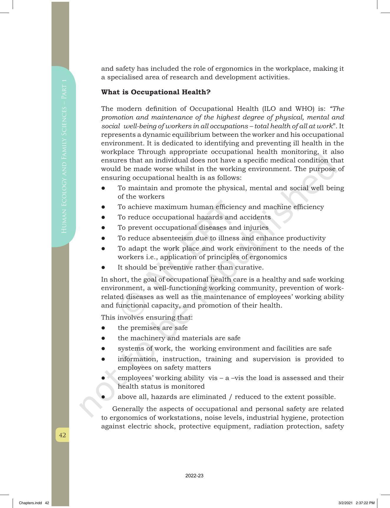 NCERT Book for Class 12 Home Science (Part -I) Chapter 1 Work, Livelihood, and Career - Page 42