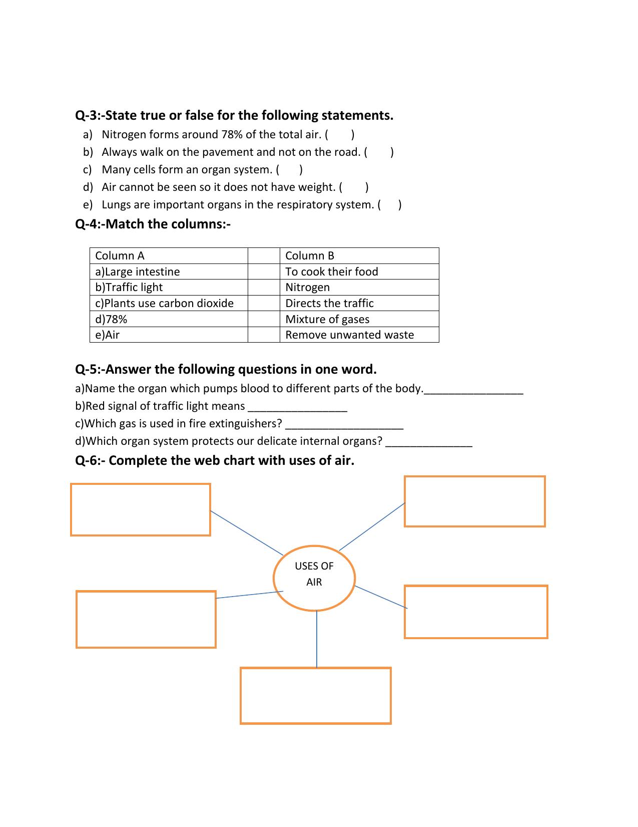 Worksheet for Class 3 EVS Assignment 47 Revision - Page 2