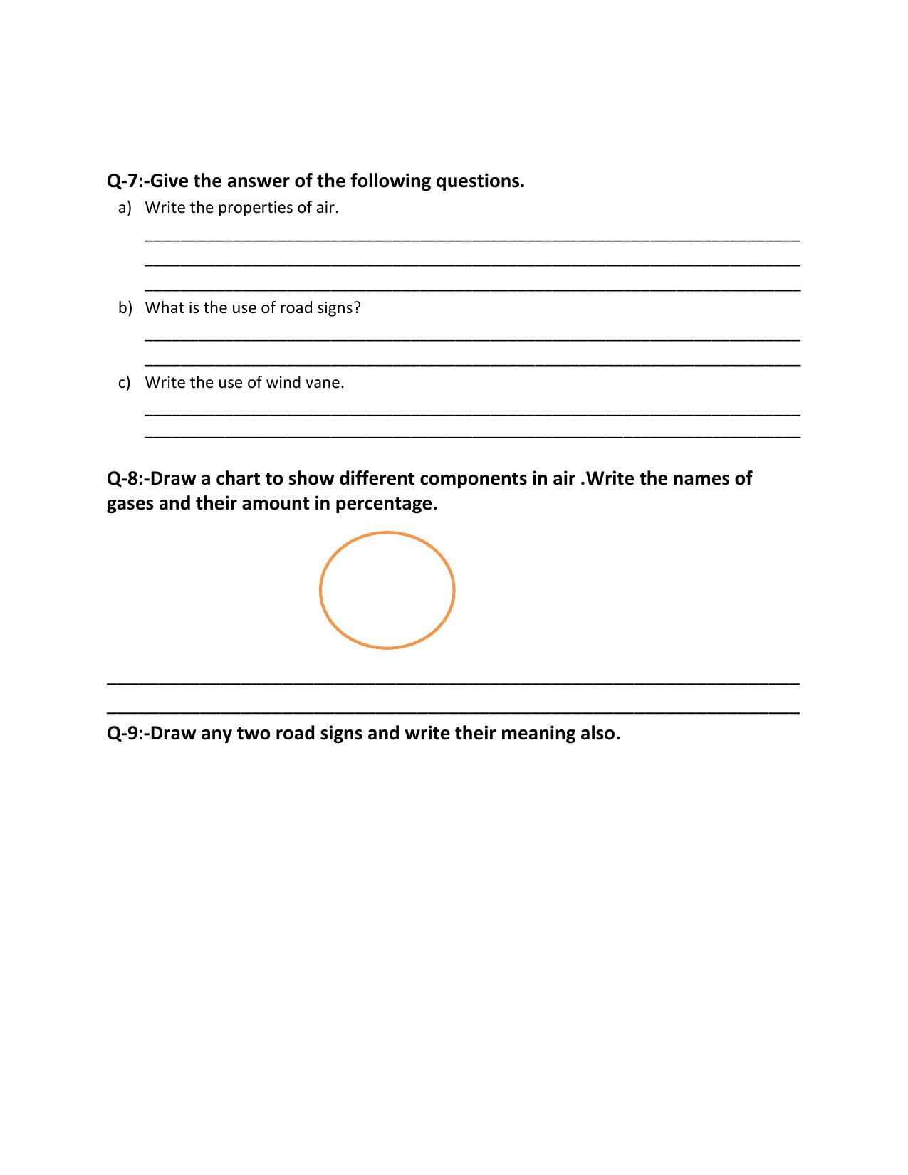 Worksheet for Class 3 EVS Assignment 47 Revision - Page 3