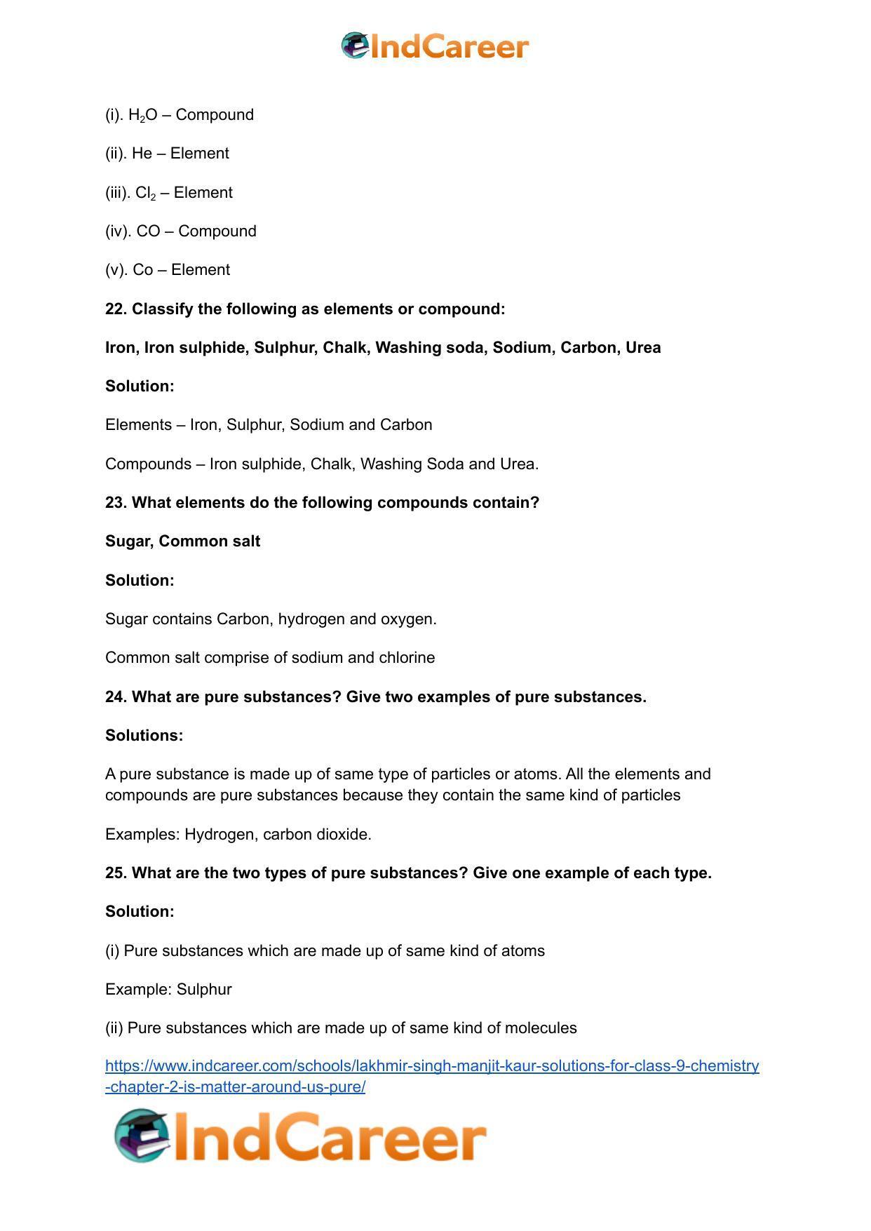 Lakhmir Singh Manjit Kaur  Solutions for Class 9 Chemistry: Chapter 2- Is Matter Around Us Pure? - Page 6