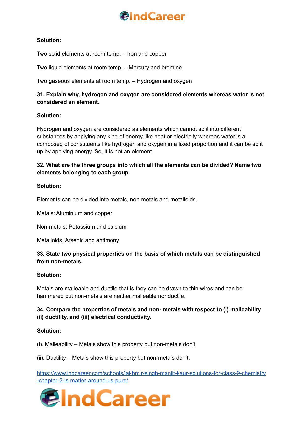 Lakhmir Singh Manjit Kaur  Solutions for Class 9 Chemistry: Chapter 2- Is Matter Around Us Pure? - Page 8