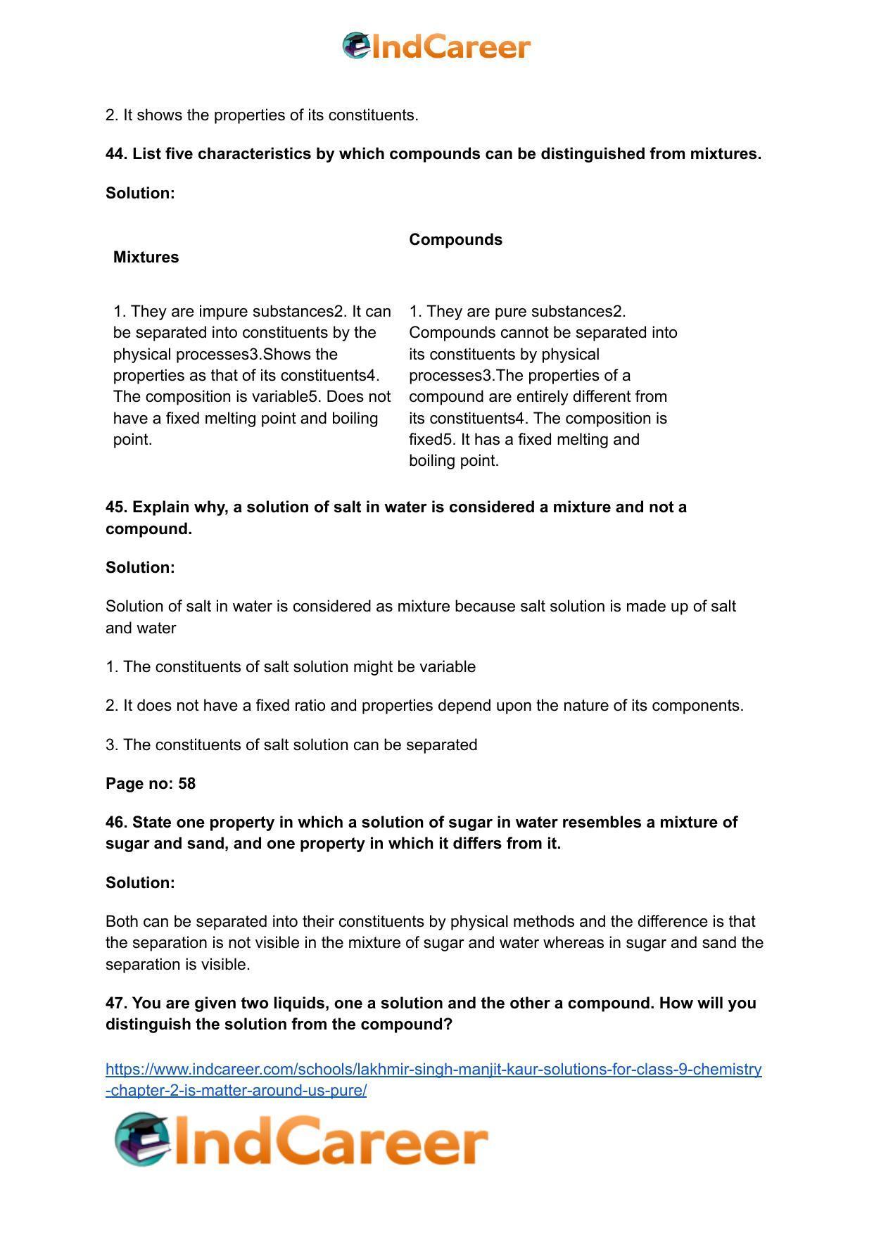 Lakhmir Singh Manjit Kaur  Solutions for Class 9 Chemistry: Chapter 2- Is Matter Around Us Pure? - Page 11