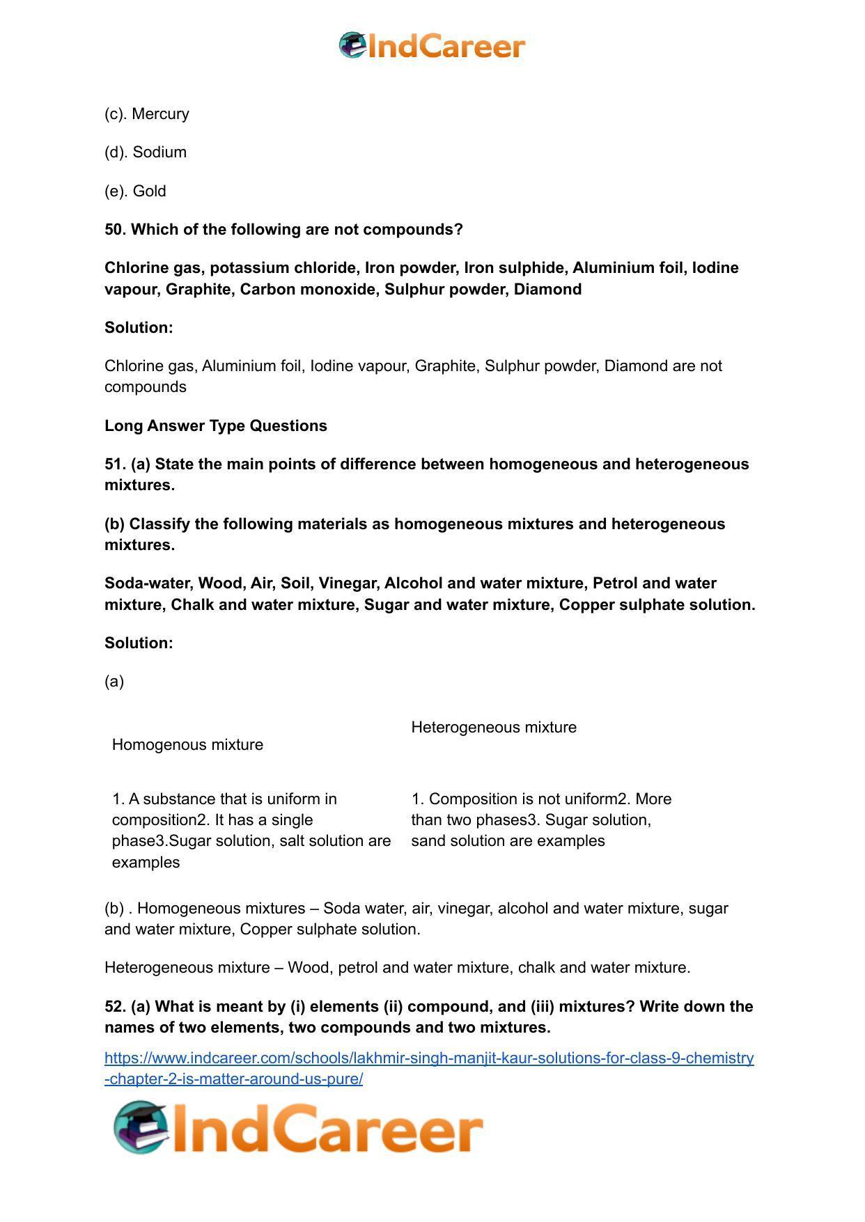 Lakhmir Singh Manjit Kaur  Solutions for Class 9 Chemistry: Chapter 2- Is Matter Around Us Pure? - Page 13