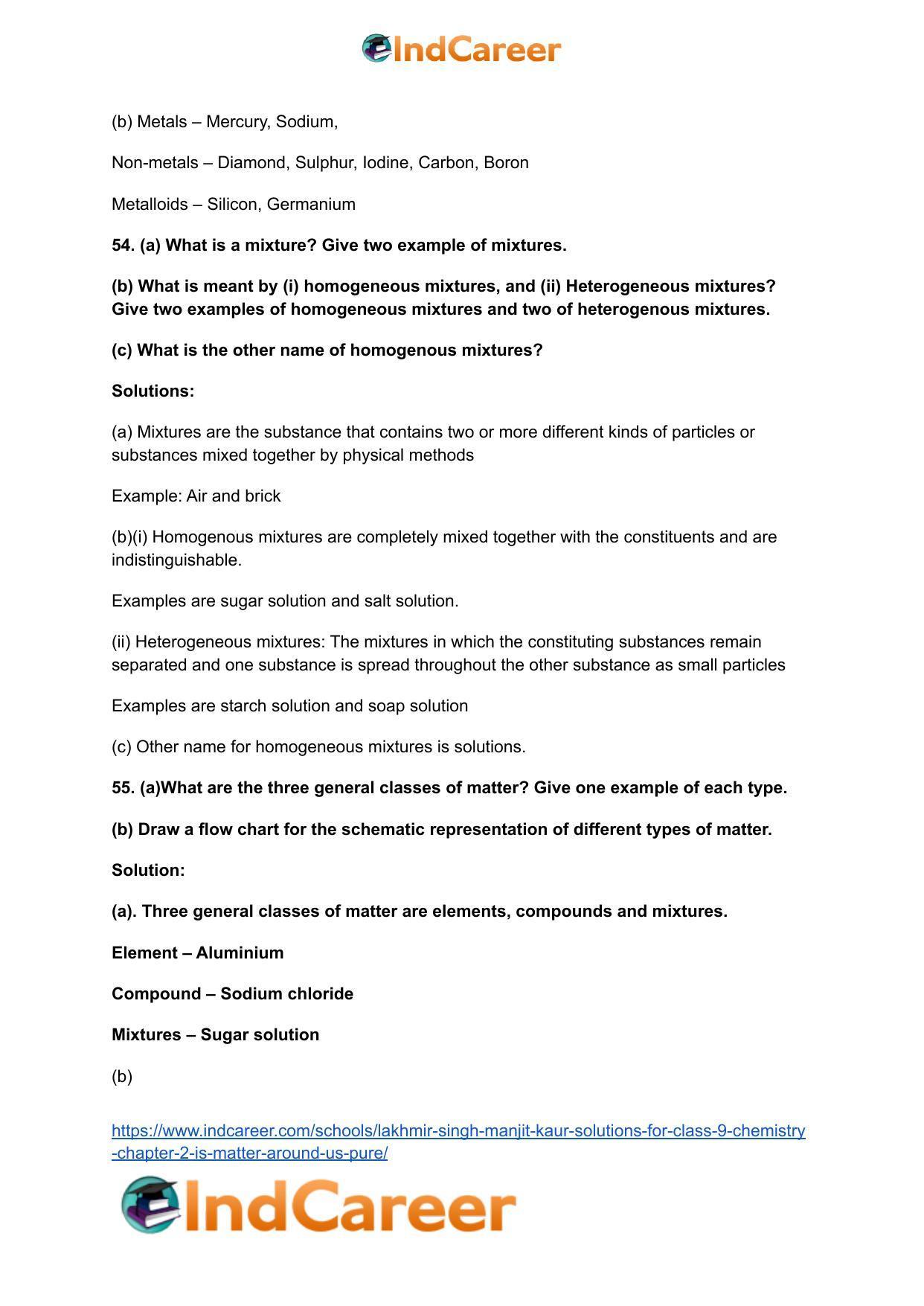 Lakhmir Singh Manjit Kaur  Solutions for Class 9 Chemistry: Chapter 2- Is Matter Around Us Pure? - Page 15