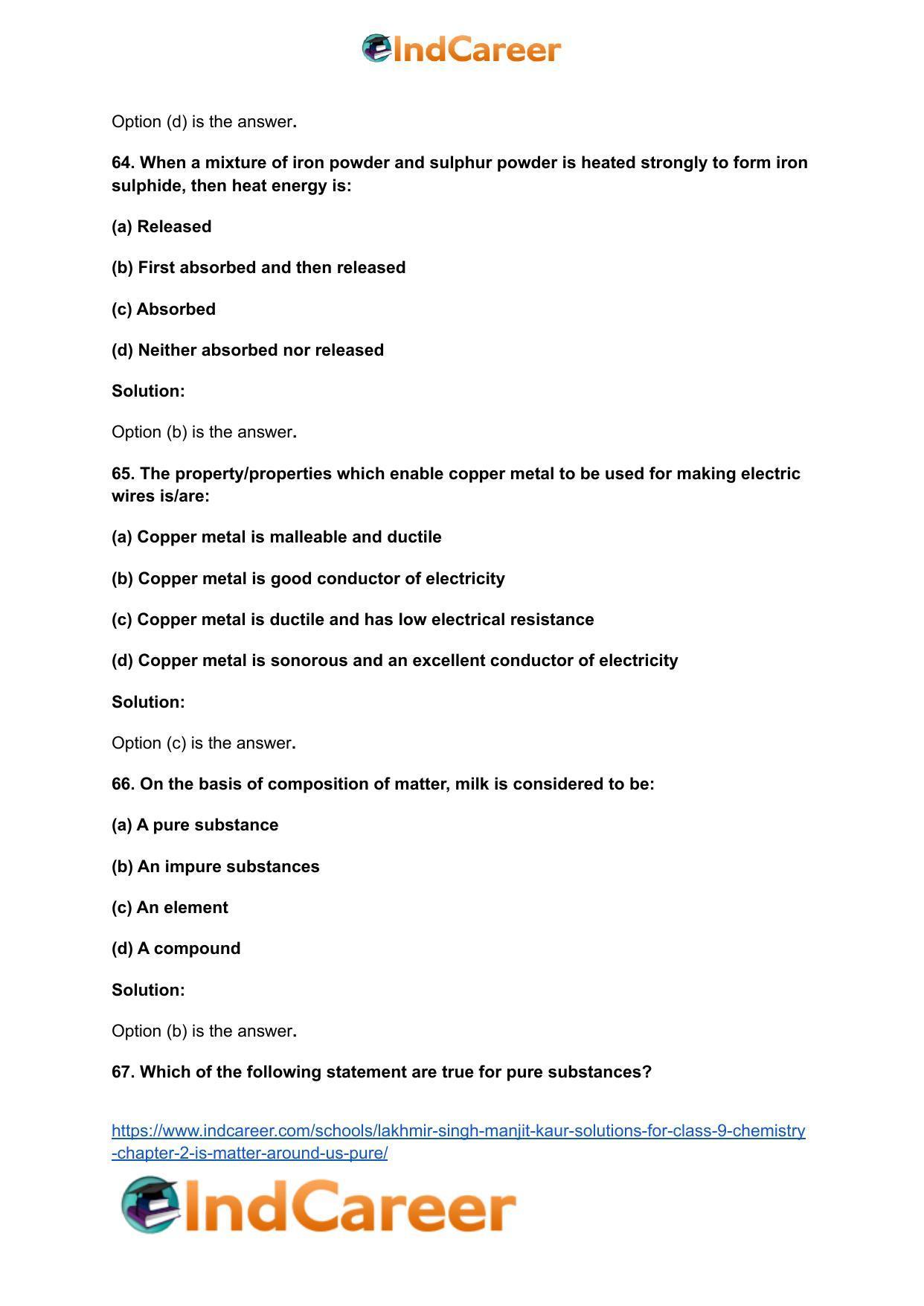 Lakhmir Singh Manjit Kaur  Solutions for Class 9 Chemistry: Chapter 2- Is Matter Around Us Pure? - Page 19