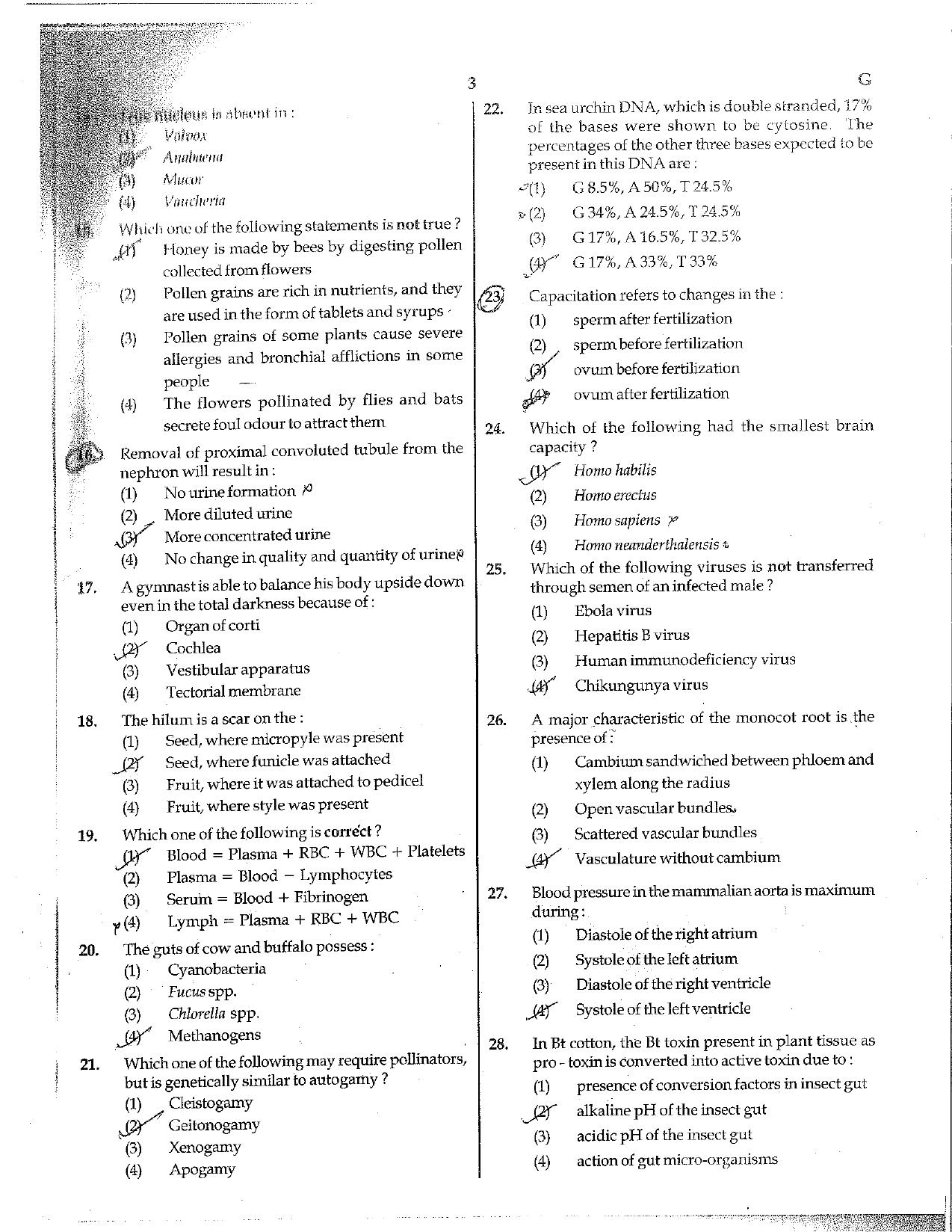 NEET Code G 2015 Question Paper - Page 3