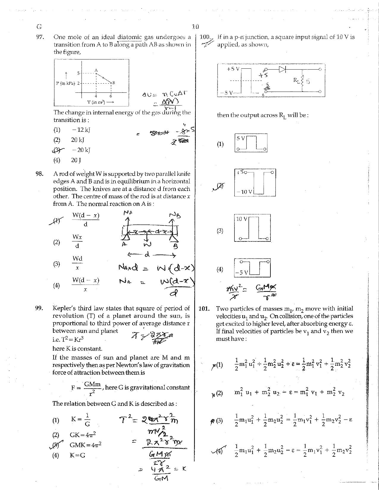NEET Code G 2015 Question Paper - Page 10