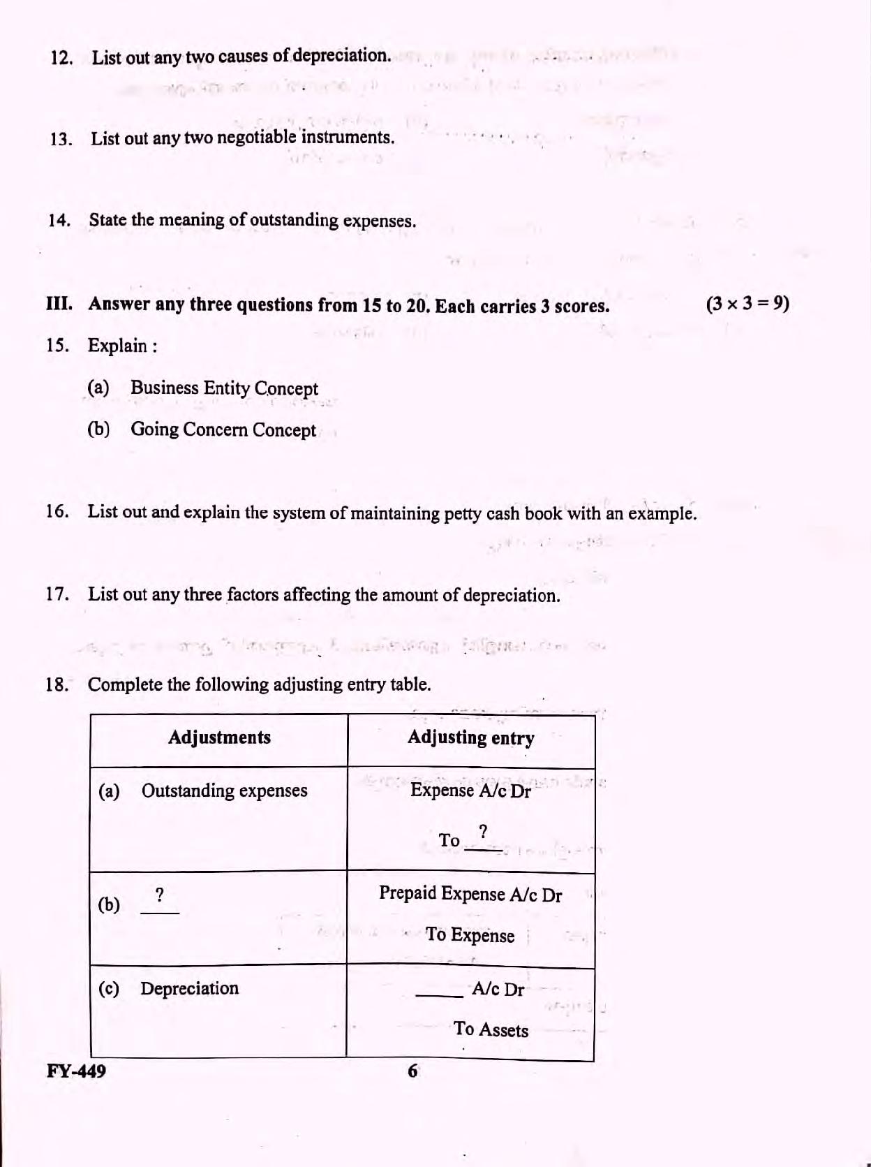 Kerala Plus One 2021-22 Accountancy with AFS Supplementary Question Papers - Page 4