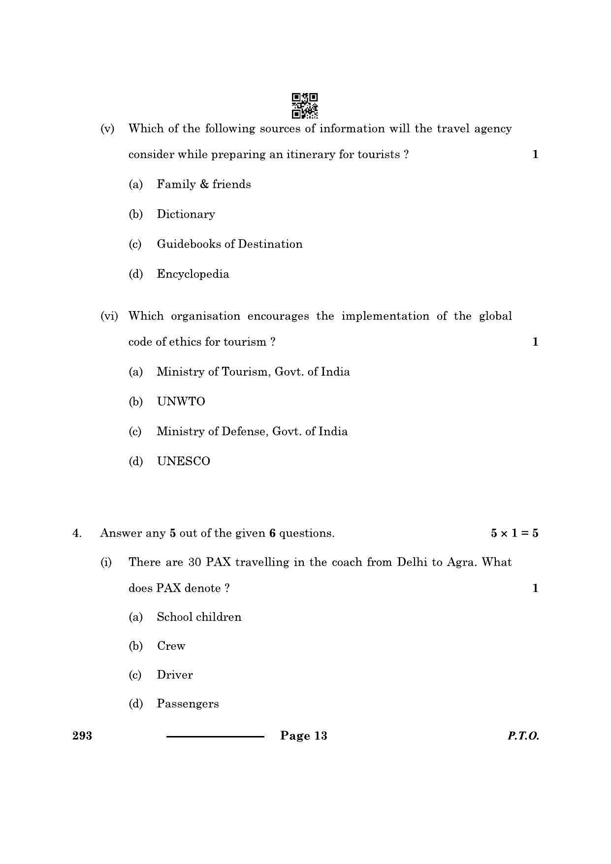CBSE Class 10 Introduction Tourism 2024 Question Paper - Page 13