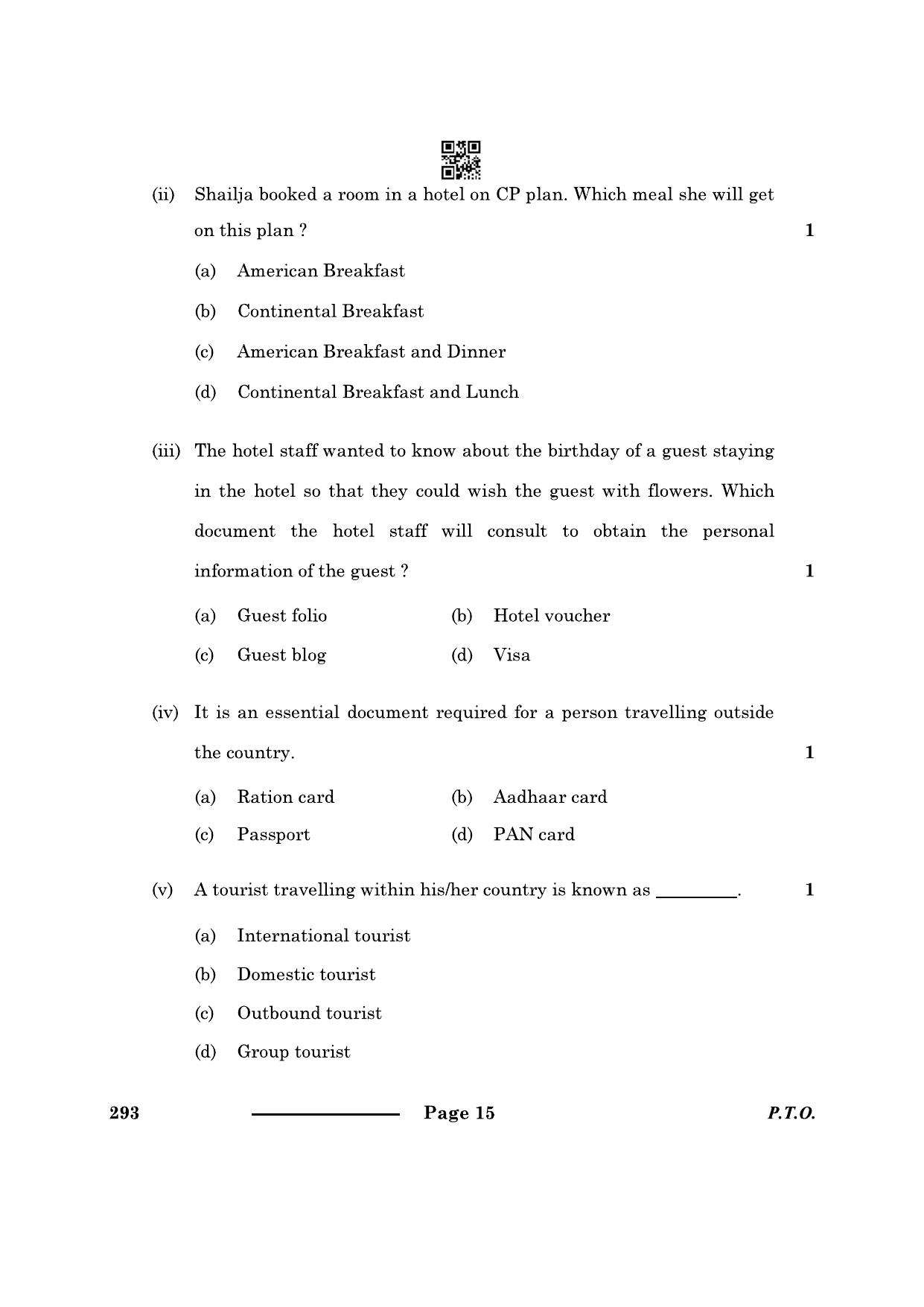 CBSE Class 10 Introduction Tourism 2024 Question Paper - Page 15