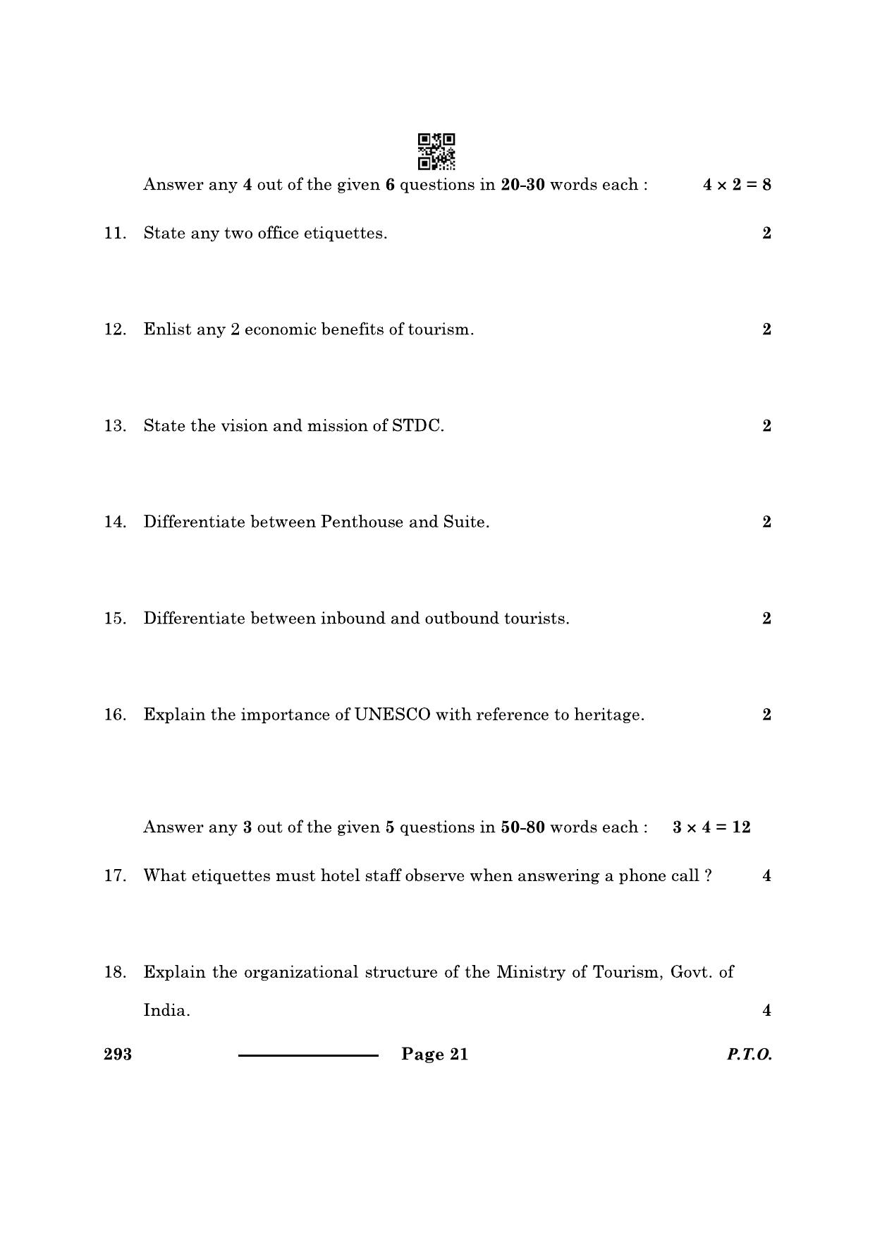 CBSE Class 10 Introduction Tourism 2024 Question Paper - Page 21