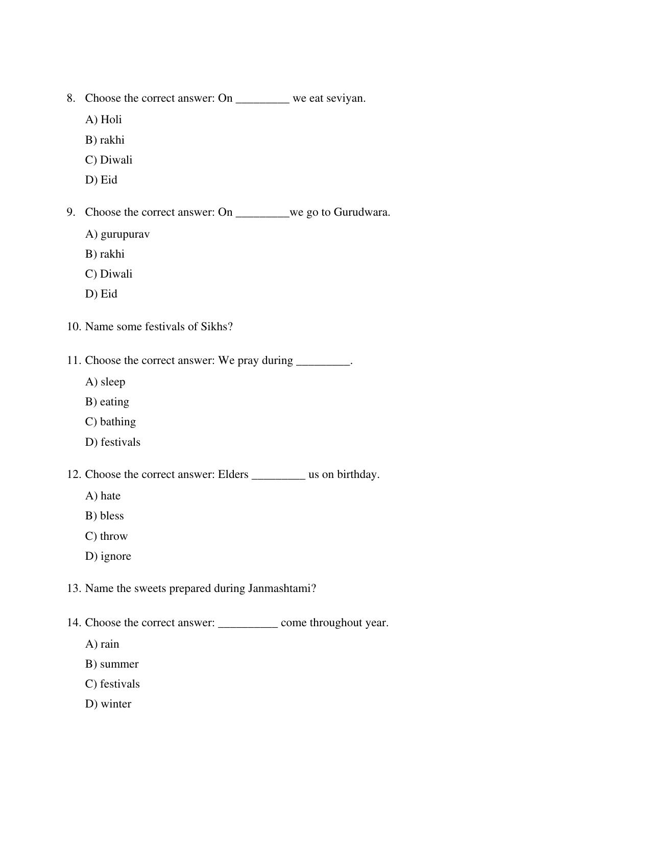 CBSE Class 1 EVS Home sweet home Worksheets - Page 2