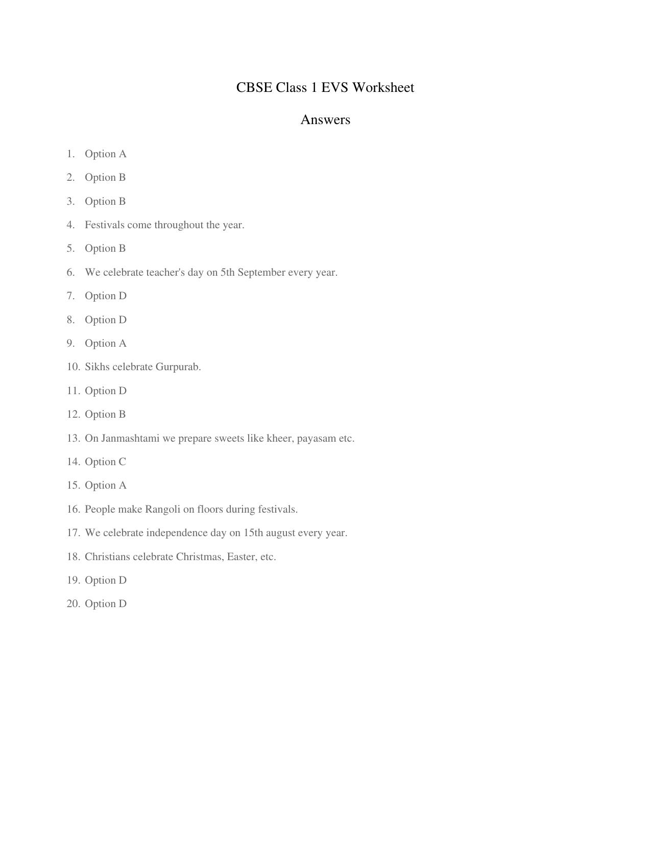 CBSE Class 1 EVS Home sweet home Worksheets - Page 4