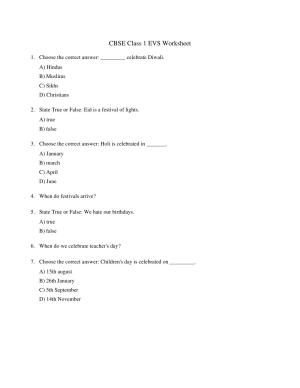 CBSE Class 1 EVS Home sweet home Worksheets