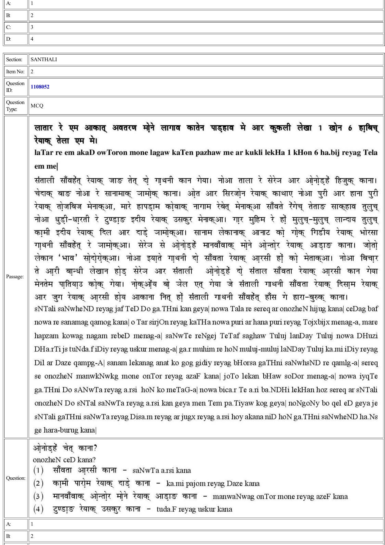 CUET 2022 Question Paper of Santhali - Page 2