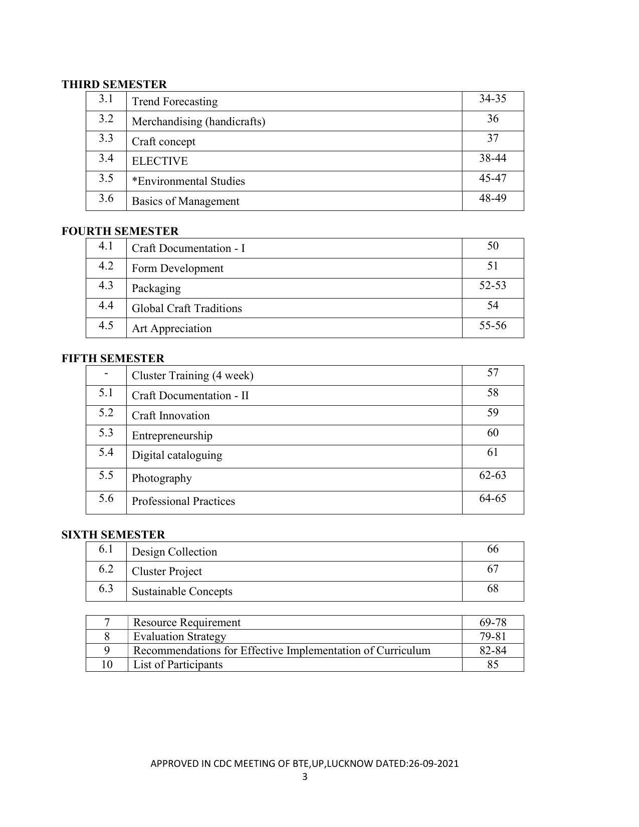 SYLLABUS FOR SEMESTER SYSTEM EFFECTIVE FROM (2021-2022) - CRAFT TECHNOLOGY - Page 3