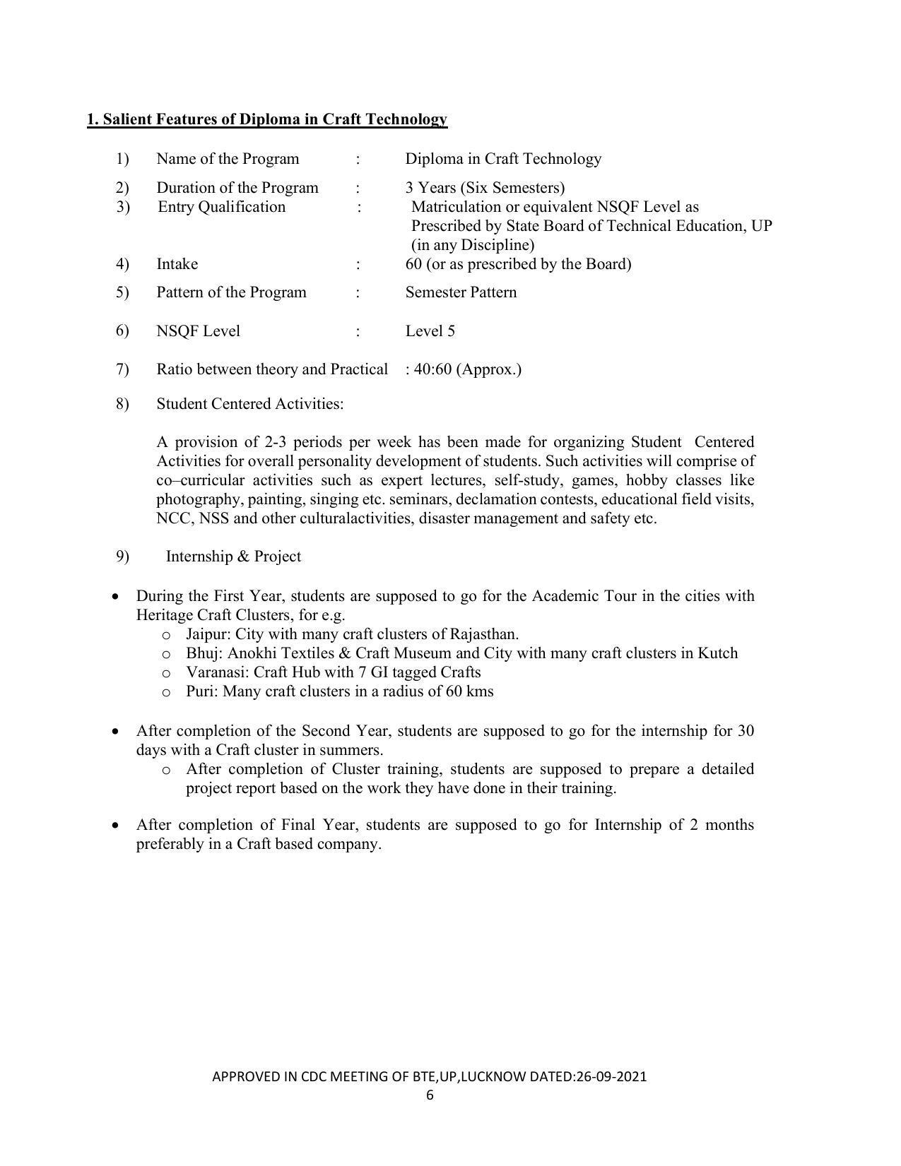 SYLLABUS FOR SEMESTER SYSTEM EFFECTIVE FROM (2021-2022) - CRAFT TECHNOLOGY - Page 6
