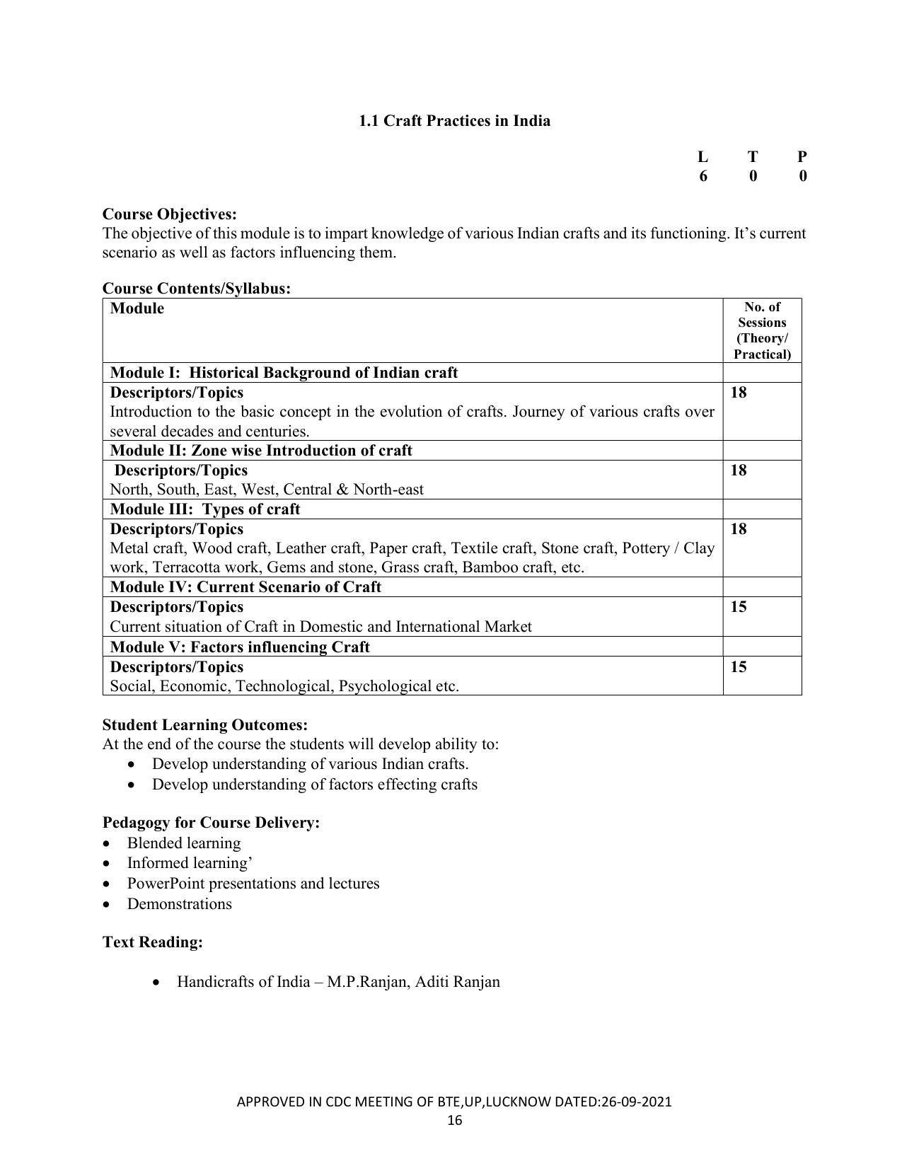 SYLLABUS FOR SEMESTER SYSTEM EFFECTIVE FROM (2021-2022) - CRAFT TECHNOLOGY - Page 16