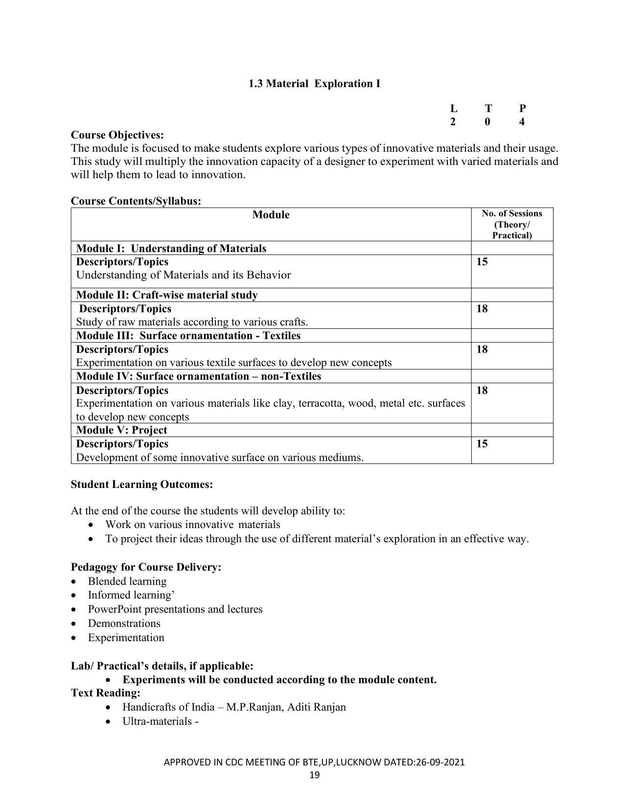 SYLLABUS FOR SEMESTER SYSTEM EFFECTIVE FROM (2021-2022) - CRAFT TECHNOLOGY - Page 19