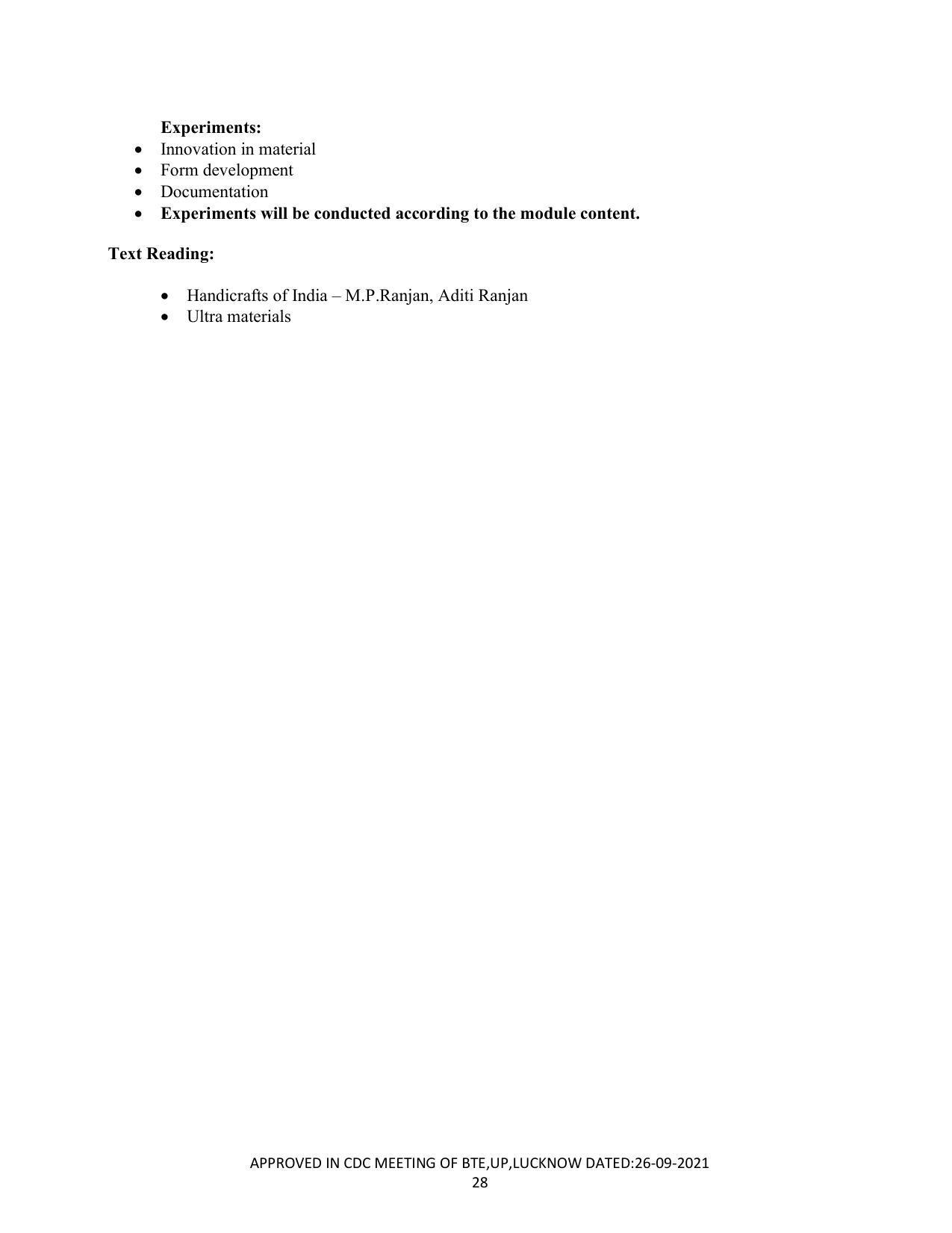 SYLLABUS FOR SEMESTER SYSTEM EFFECTIVE FROM (2021-2022) - CRAFT TECHNOLOGY - Page 28