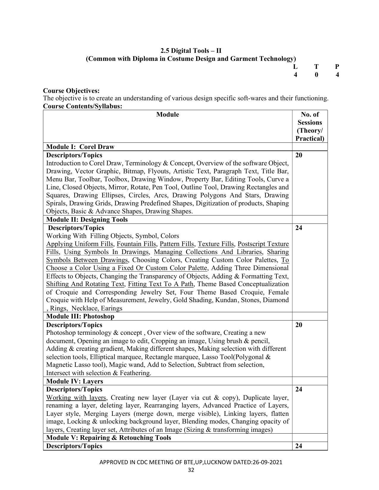 SYLLABUS FOR SEMESTER SYSTEM EFFECTIVE FROM (2021-2022) - CRAFT TECHNOLOGY - Page 32