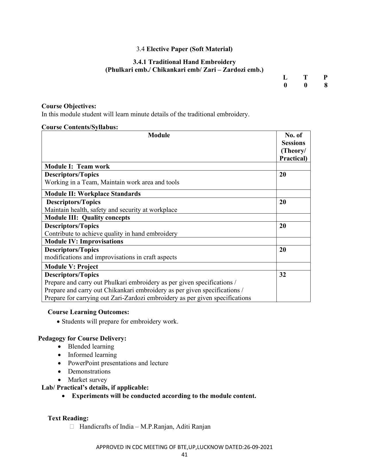 SYLLABUS FOR SEMESTER SYSTEM EFFECTIVE FROM (2021-2022) - CRAFT TECHNOLOGY - Page 41