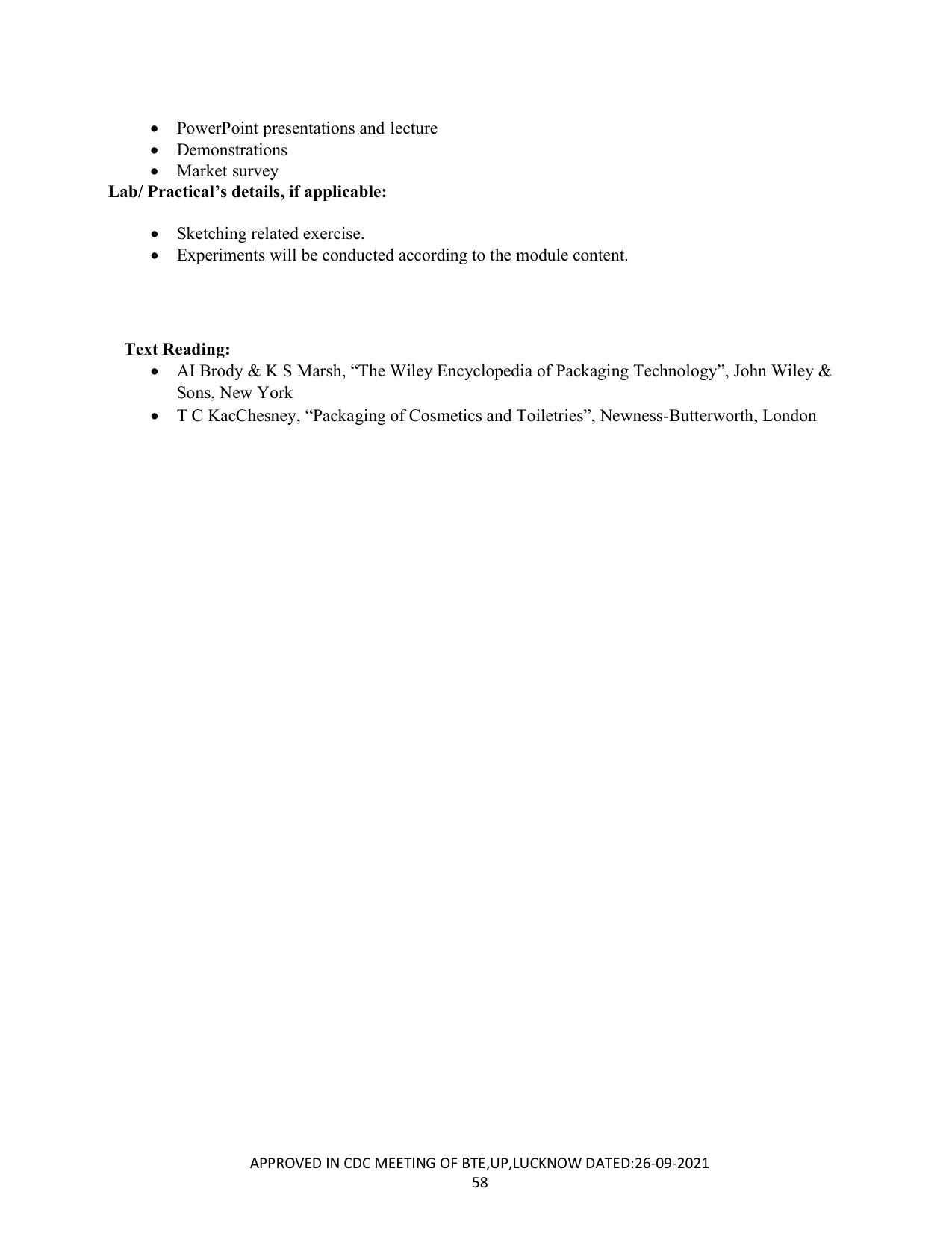 SYLLABUS FOR SEMESTER SYSTEM EFFECTIVE FROM (2021-2022) - CRAFT TECHNOLOGY - Page 58