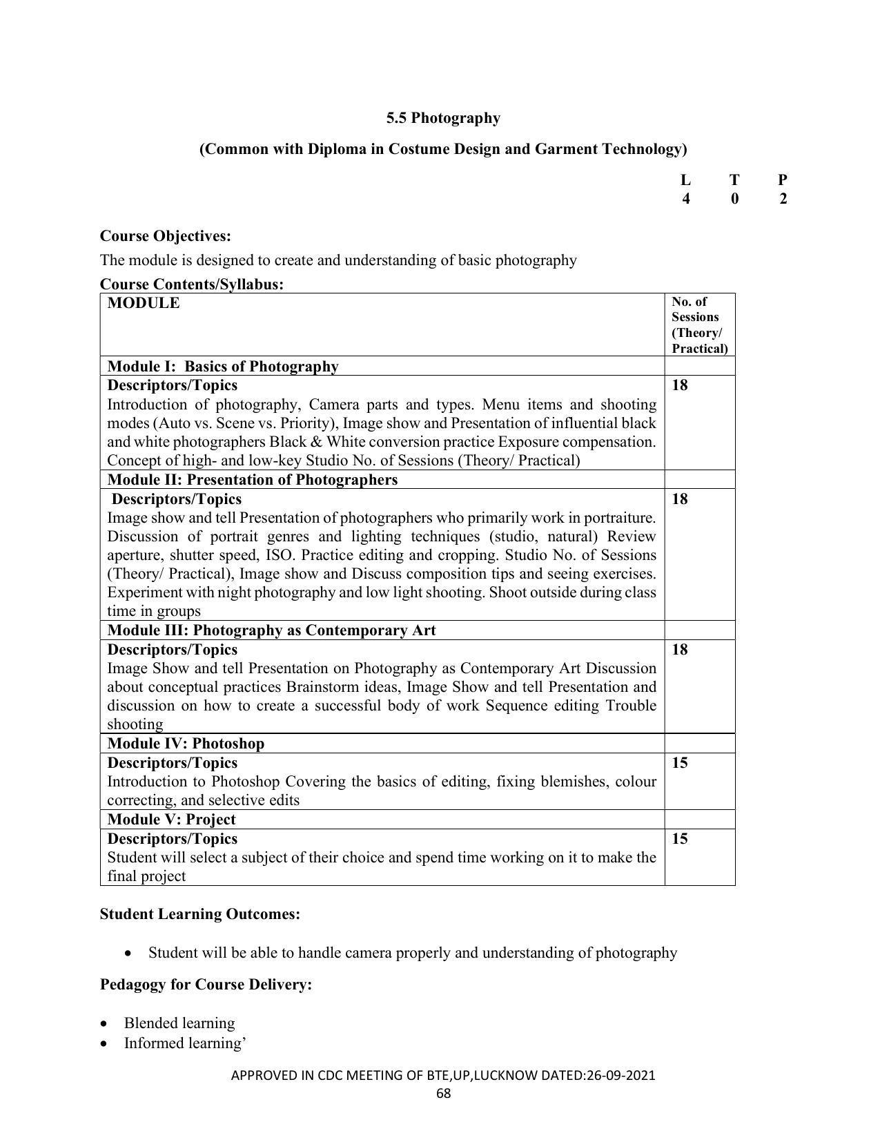 SYLLABUS FOR SEMESTER SYSTEM EFFECTIVE FROM (2021-2022) - CRAFT TECHNOLOGY - Page 68