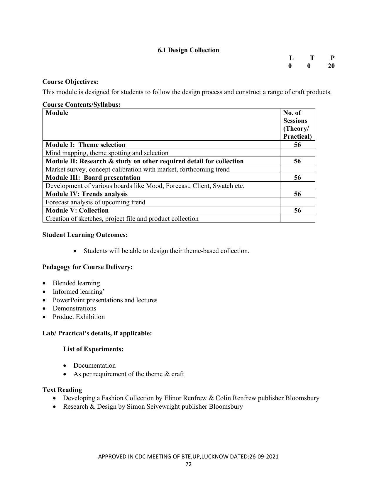 SYLLABUS FOR SEMESTER SYSTEM EFFECTIVE FROM (2021-2022) - CRAFT TECHNOLOGY - Page 72