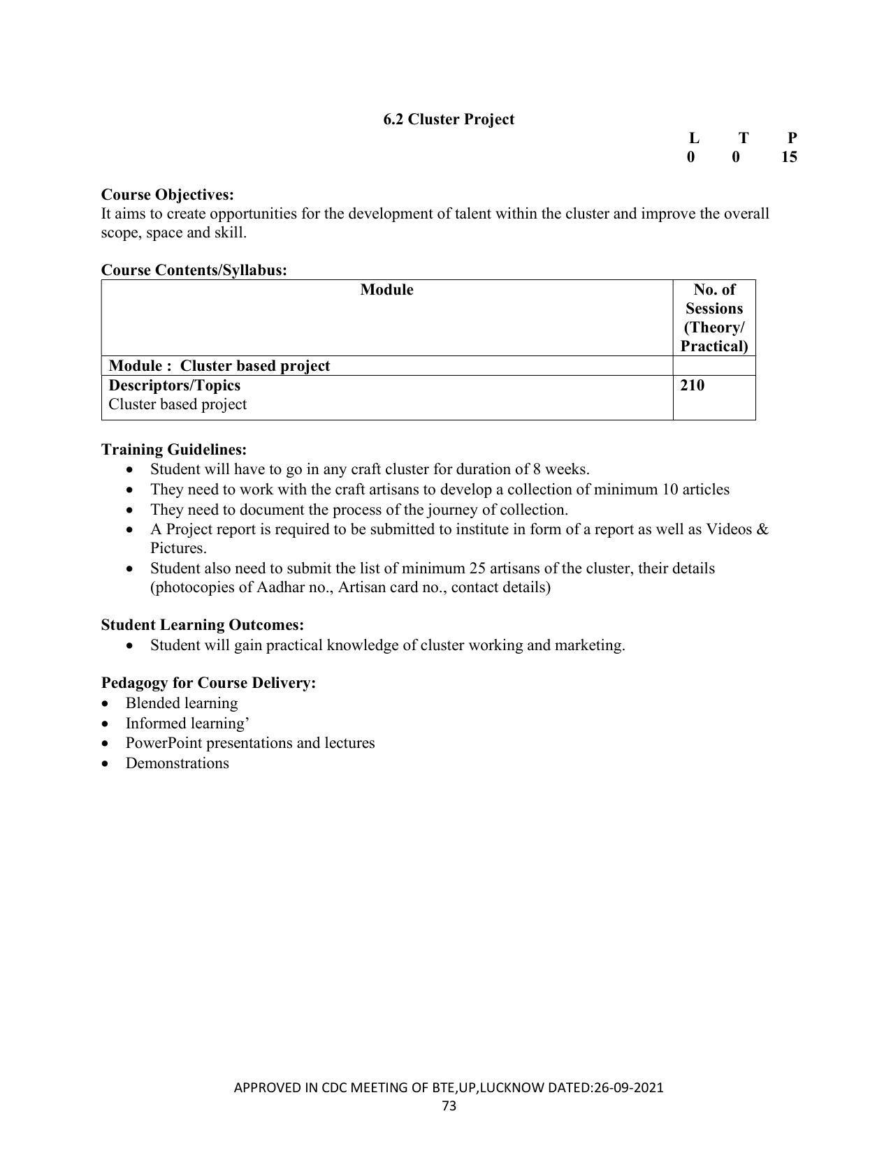 SYLLABUS FOR SEMESTER SYSTEM EFFECTIVE FROM (2021-2022) - CRAFT TECHNOLOGY - Page 73