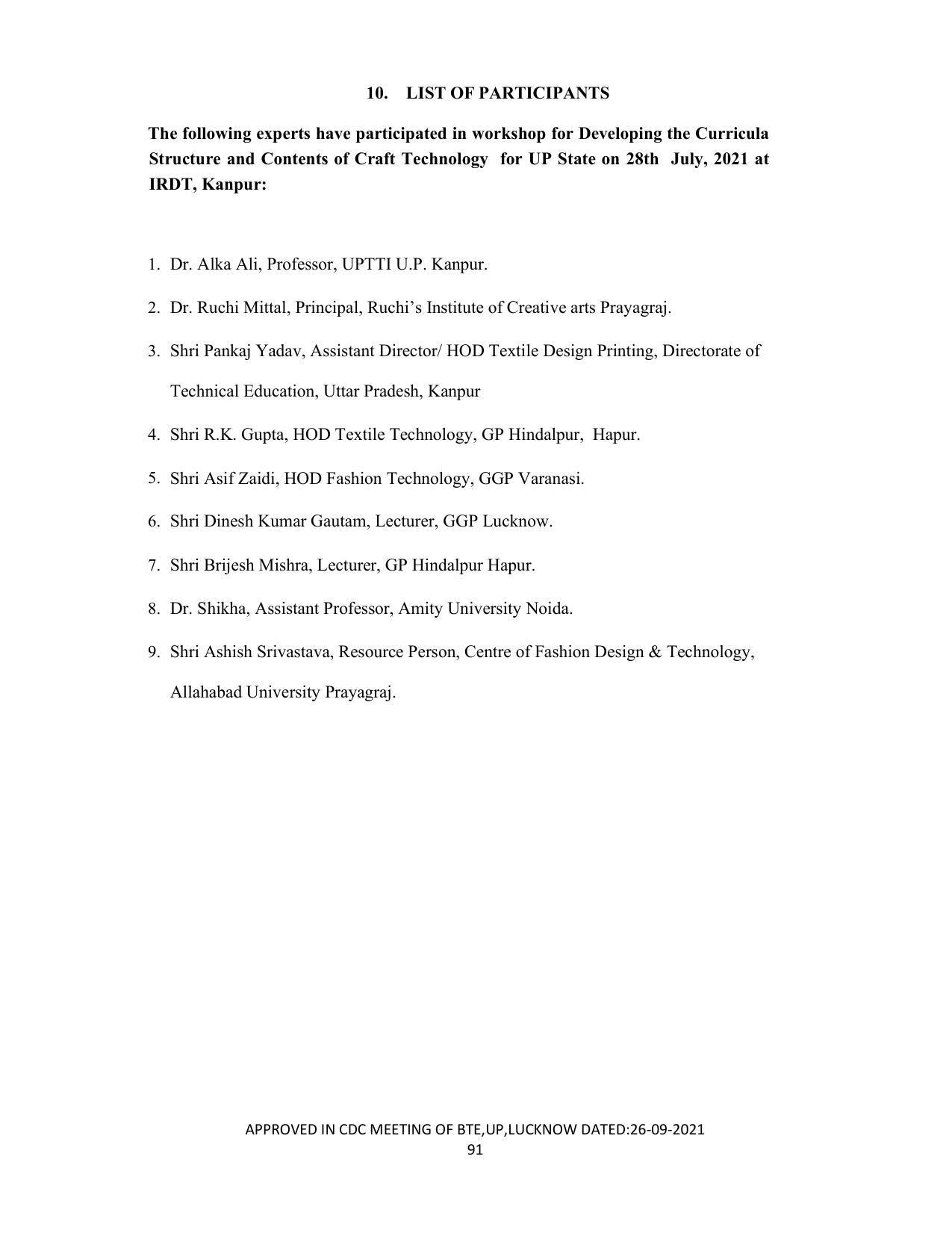 SYLLABUS FOR SEMESTER SYSTEM EFFECTIVE FROM (2021-2022) - CRAFT TECHNOLOGY - Page 91