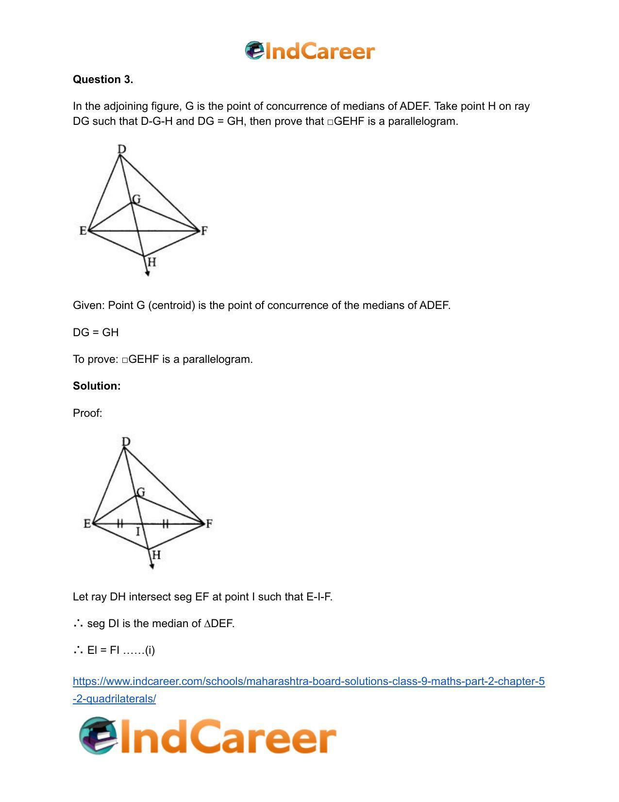 Maharashtra Board Solutions Class 9-Maths (Part 2): Chapter 5.2- Quadrilaterals - Page 4