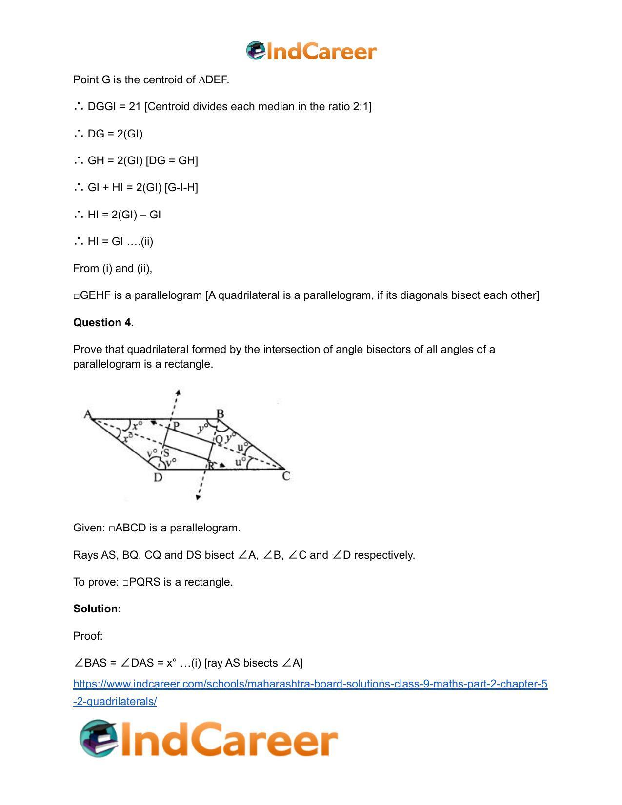 Maharashtra Board Solutions Class 9-Maths (Part 2): Chapter 5.2- Quadrilaterals - Page 5